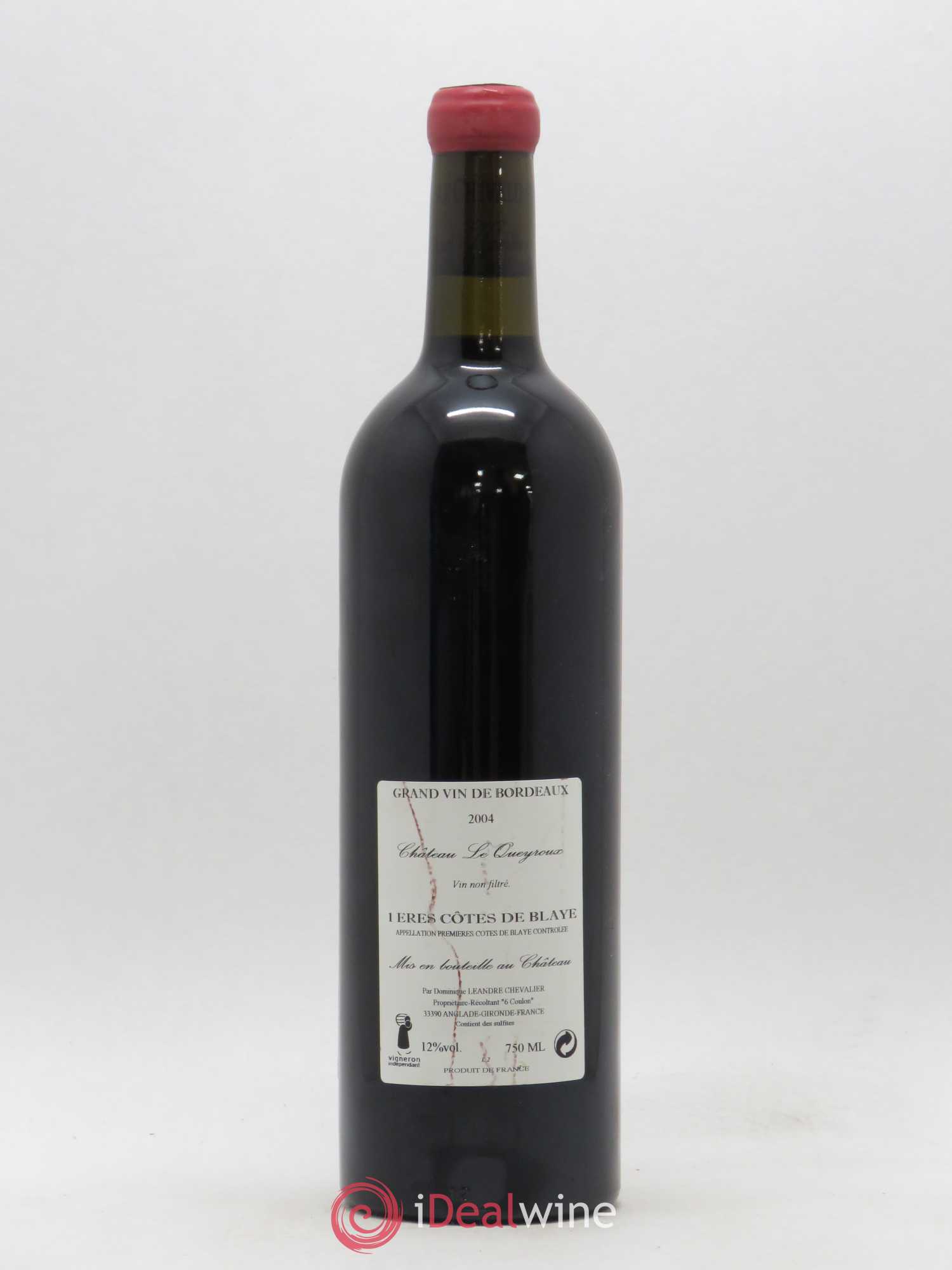 Premières-Côtes-de-Blaye (Blaye-Côtes-de-Bordeaux) Château Le Queyroux Le Joyau (sans prix de réserve) 2004 - Posten von 1 Flasche - 1