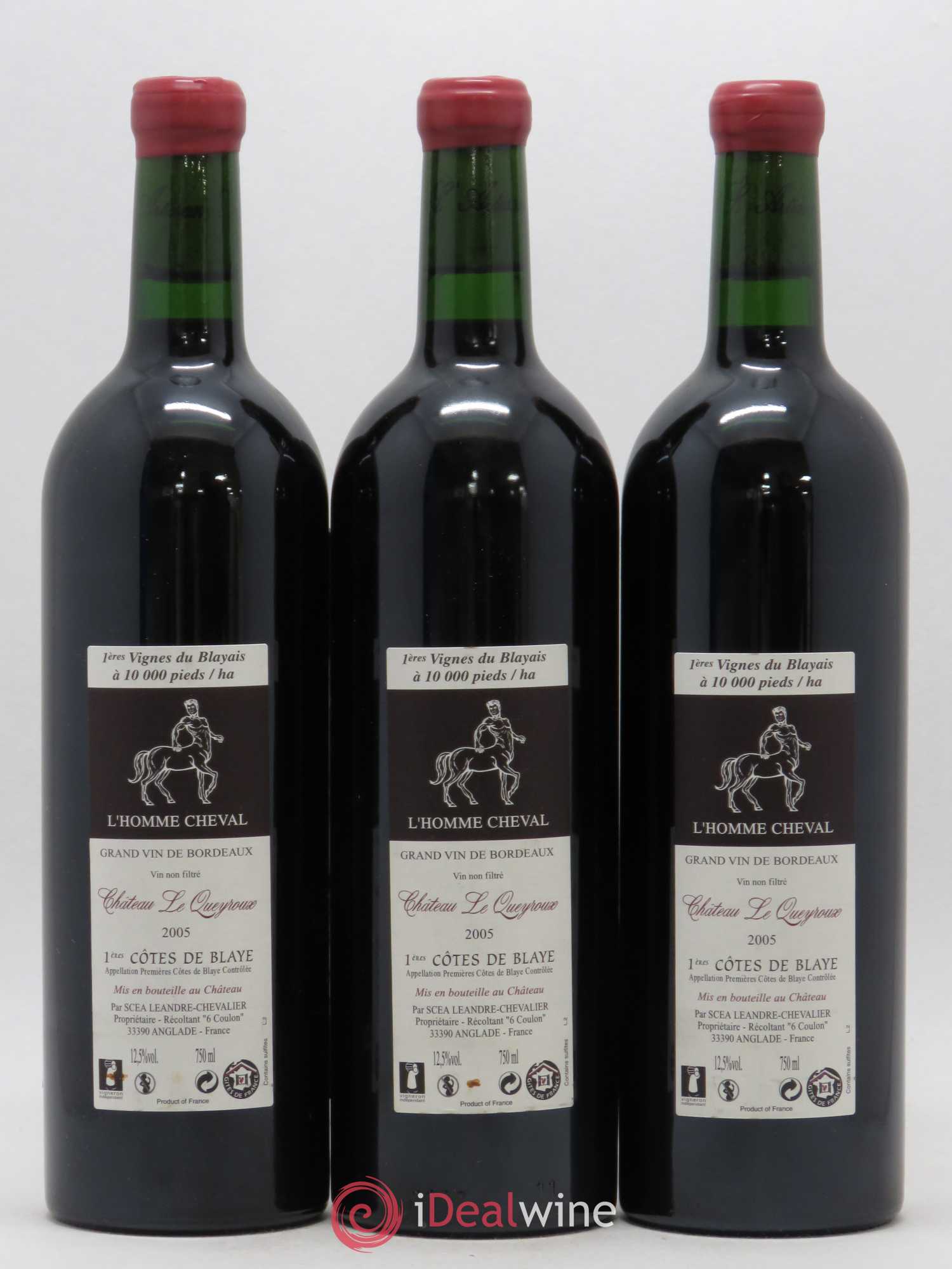 Premières-Côtes-de-Blaye (Blaye-Côtes-de-Bordeaux) Château Le Queyroux Le Joyau 2005 - Lotto di 3 bottiglie - 1