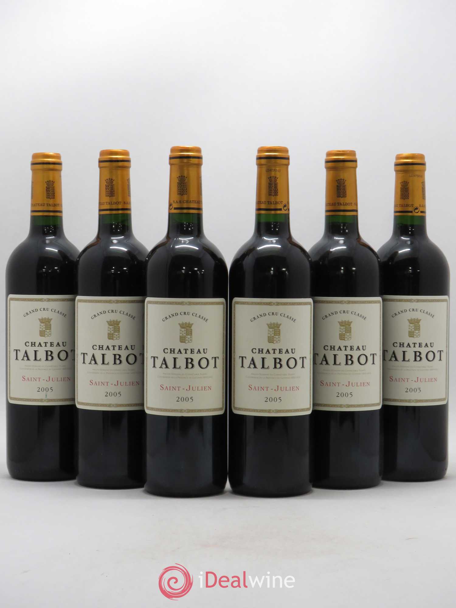 Château Talbot 4ème Grand Cru Classé 2005 - Lot de 6 bouteilles - 0