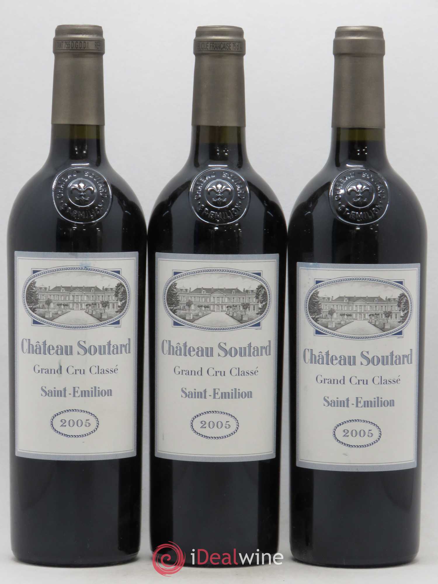 Château Soutard Grand Cru Classé 2005 - Lot de 3 bouteilles - 0