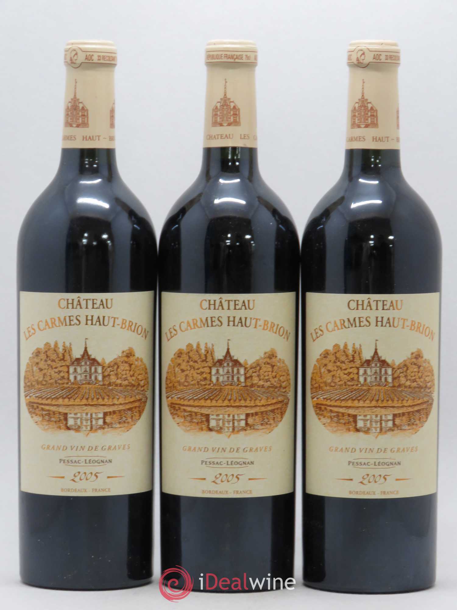 Château Les Carmes Haut-Brion 2005 - Lot de 3 bouteilles - 0