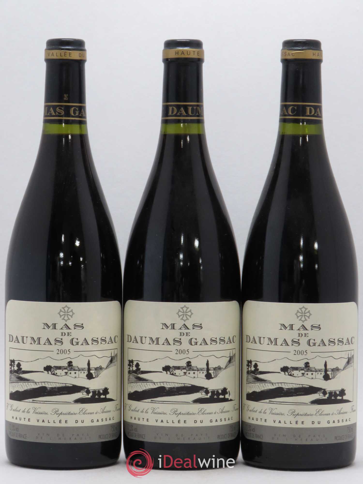Pays d'Hérault Mas de Daumas Gassac 2005 - Posten von 3 Flaschen - 0