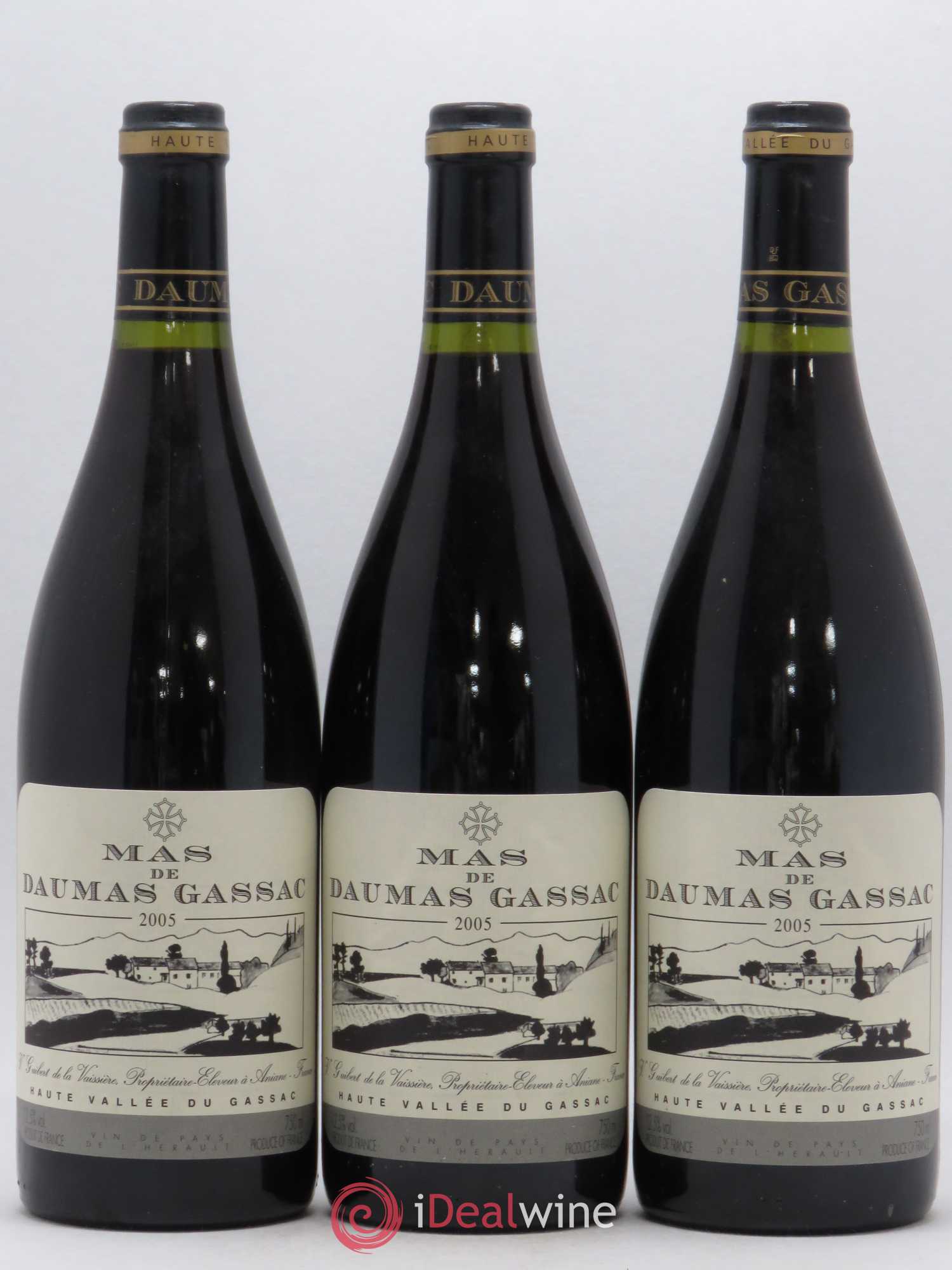 Pays d'Hérault Mas de Daumas Gassac 2005 - Posten von 3 Flaschen - 0