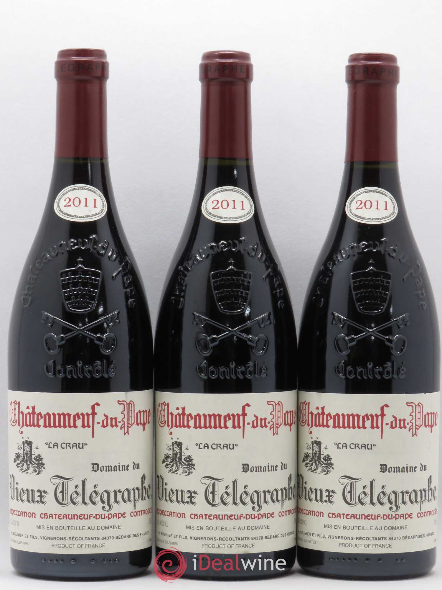 Châteauneuf-du-Pape Vieux Télégraphe (Domaine du) Vignobles Brunier 2011 - Lot de 3 bouteilles - 0