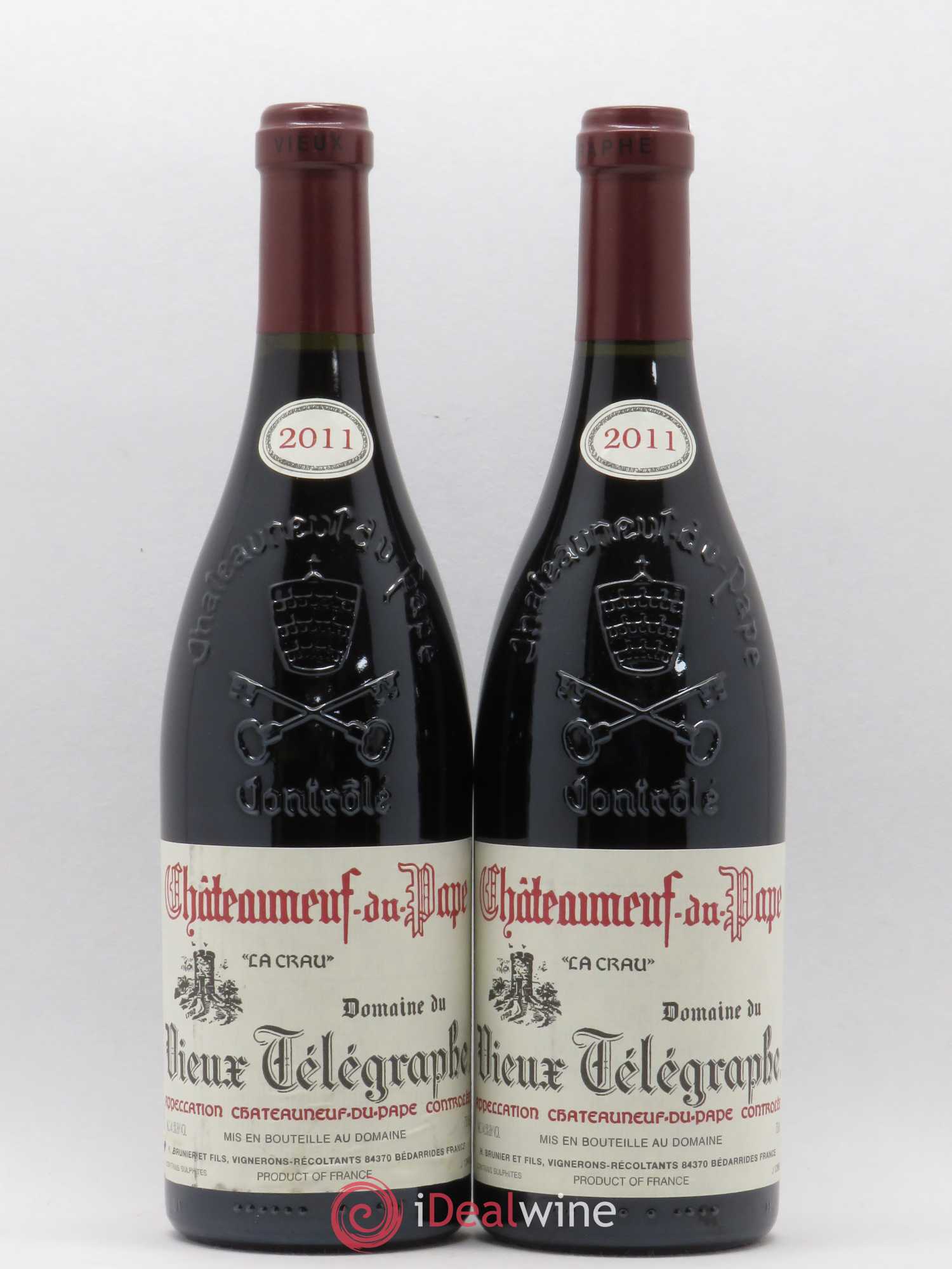 Châteauneuf-du-Pape Vieux Télégraphe (Domaine du) Vignobles Brunier 2011 - Lot de 2 bouteilles - 0