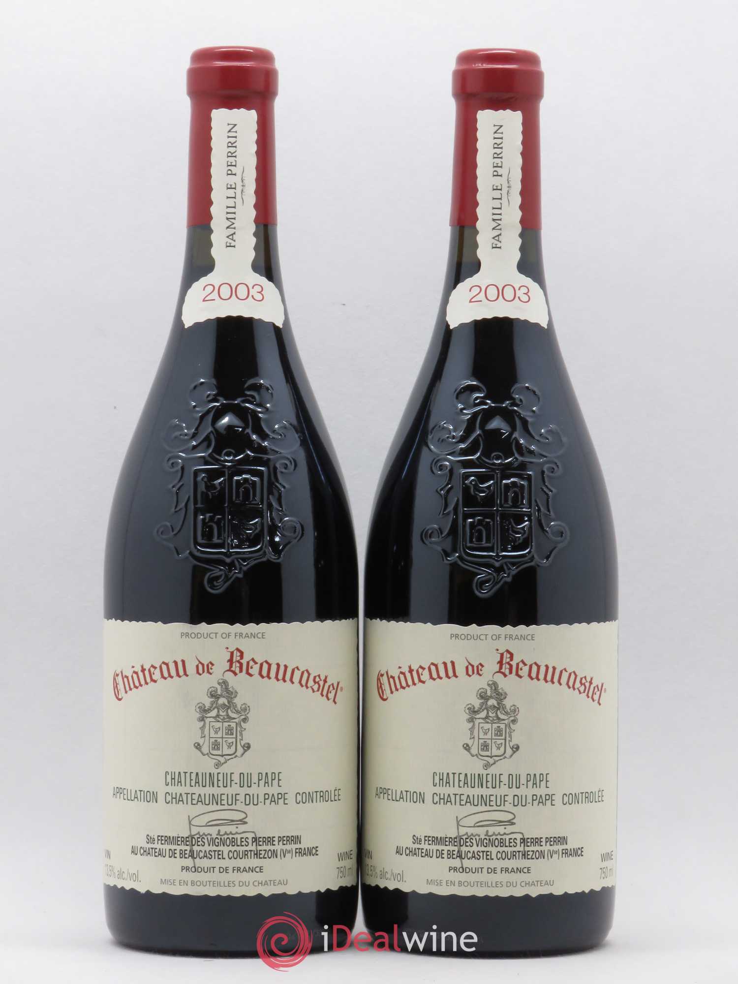 Châteauneuf-du-Pape Château de Beaucastel Famille Perrin 2003 - Lot de 2 bouteilles - 0