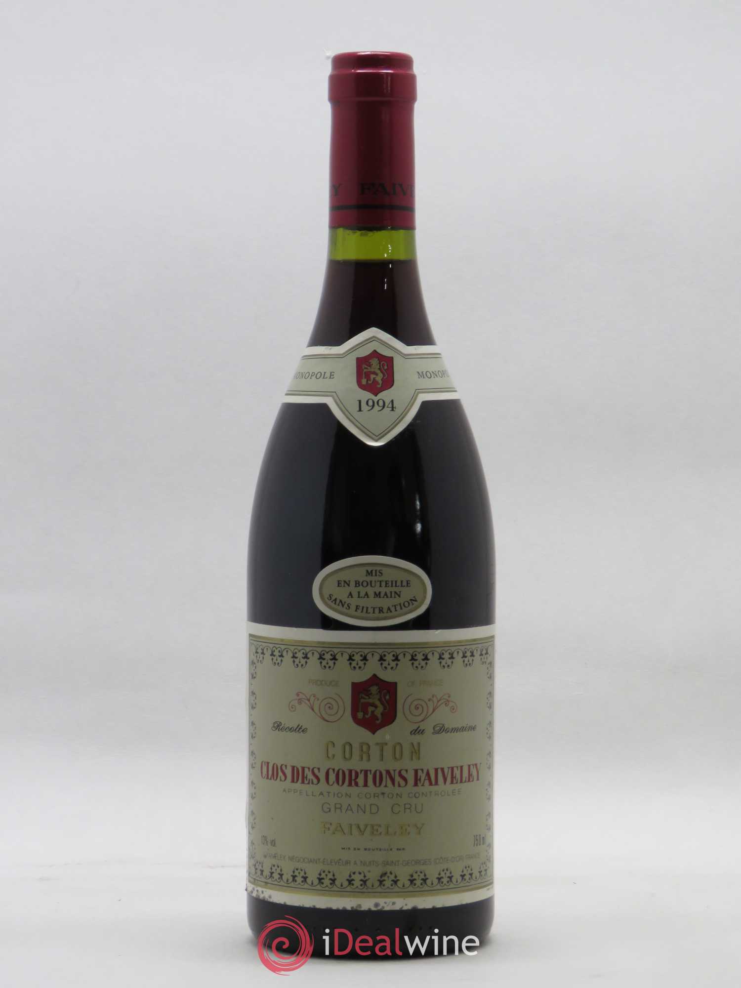 Corton Grand Cru Clos des Cortons Faiveley 1994 - Lot de 1 bouteille - 0