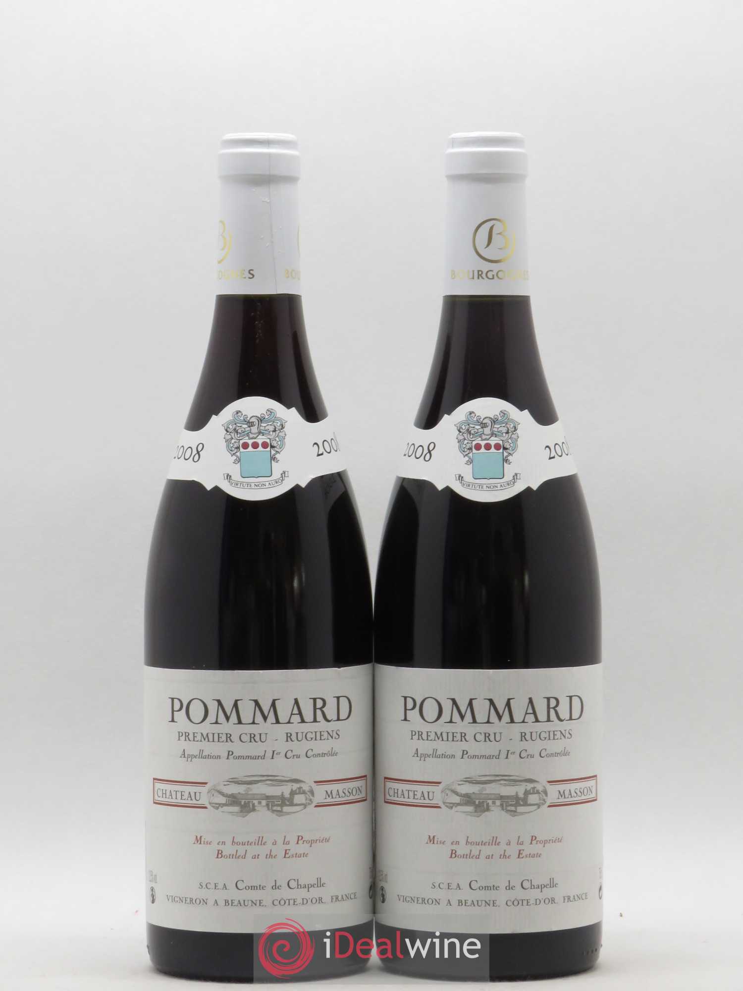 Pommard 1er Cru Rugiens Château Masson Domaine Comte de La Chapelle (sans prix de réserve) 2008 - Posten von 2 Flaschen - 0