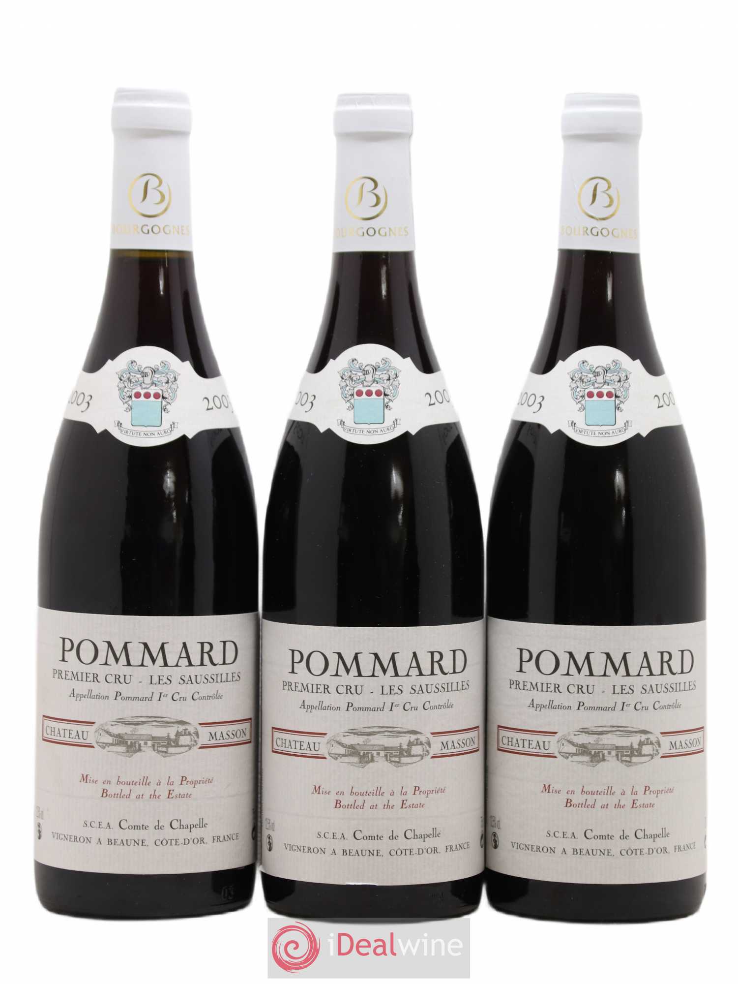 Pommard 1er Cru Les Saussilles Domaine Comte de Chapelle (sans prix de réserve) 2003 - Posten von 3 Flaschen - 0