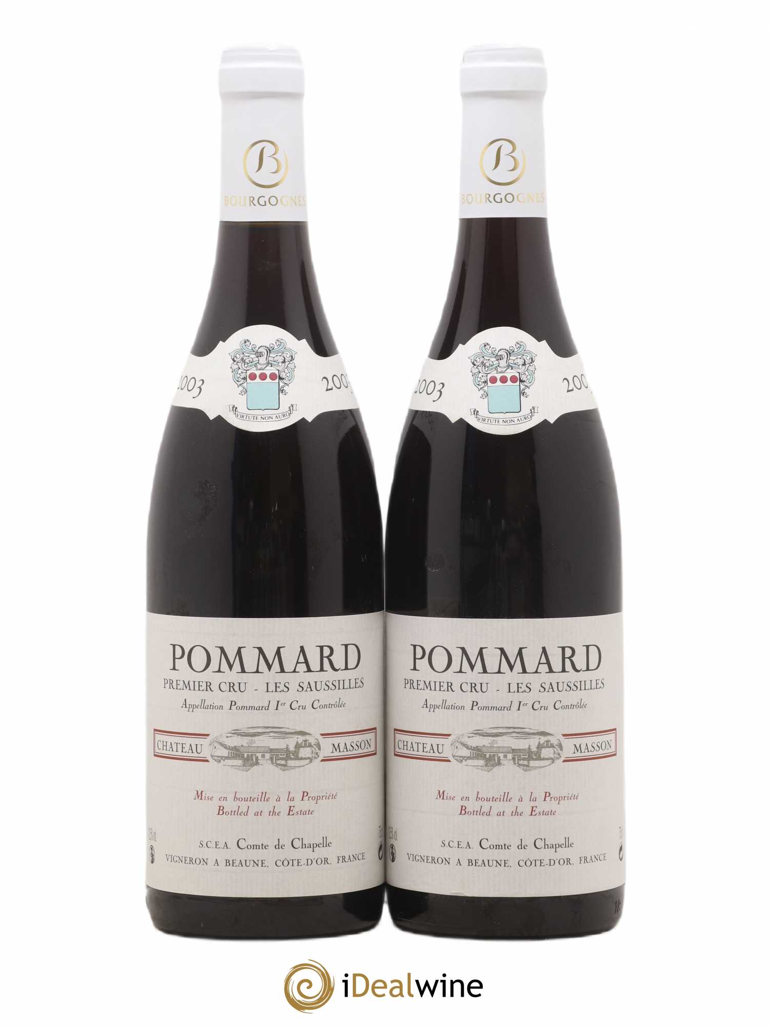 Pommard 1er Cru Les Sausilles Domaine Comte de Chapelle (sans prix de réserve) 2003 - Posten von 2 Flaschen - 0