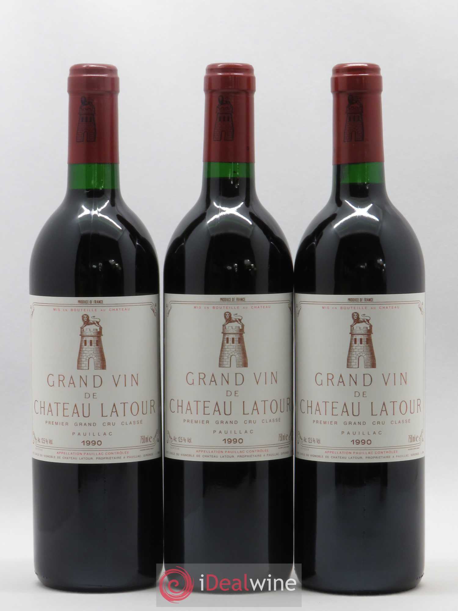 Château Latour 1er Grand Cru Classé 1990 - Lot de 3 bouteilles - 0