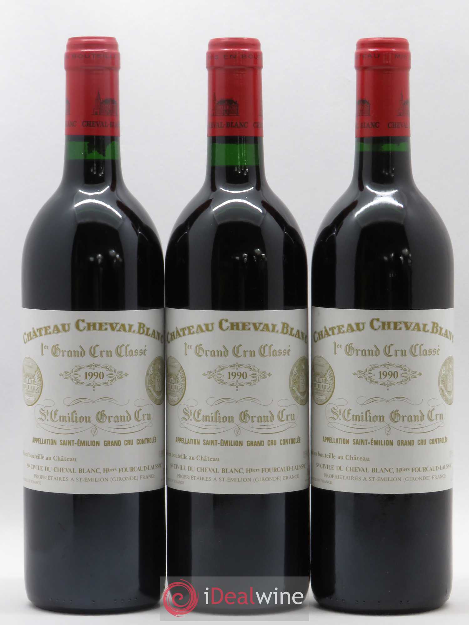 Château Cheval Blanc 1er Grand Cru Classé A 1990 - Lot de 3 bouteilles - 0