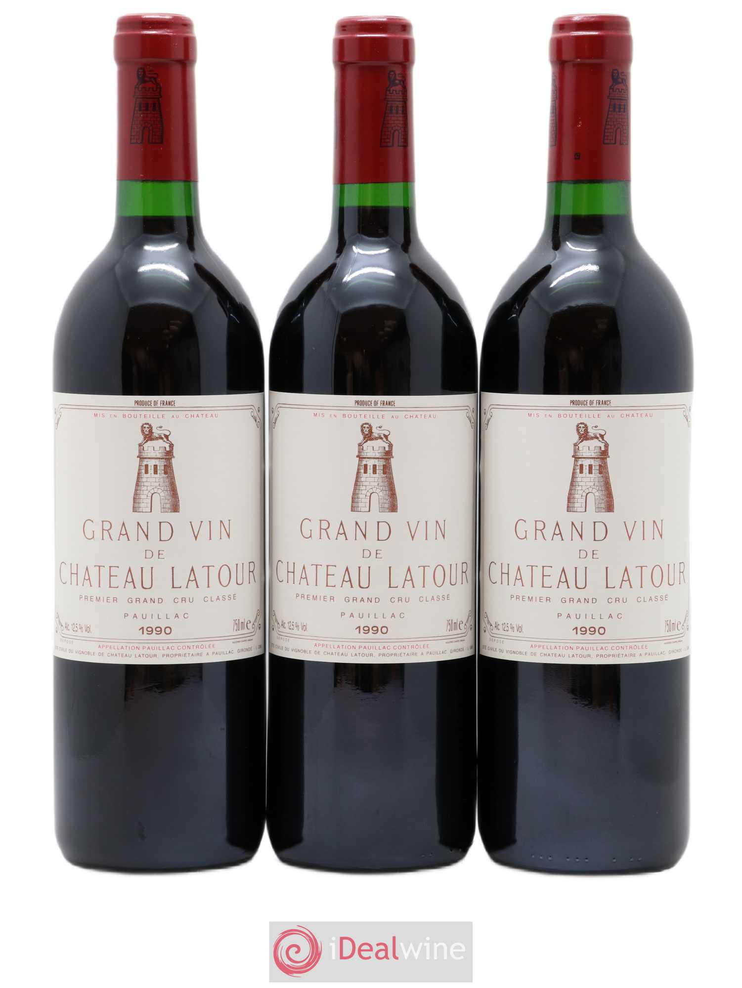 Château Latour 1er Grand Cru Classé 1990 - Lot de 3 bouteilles - 0