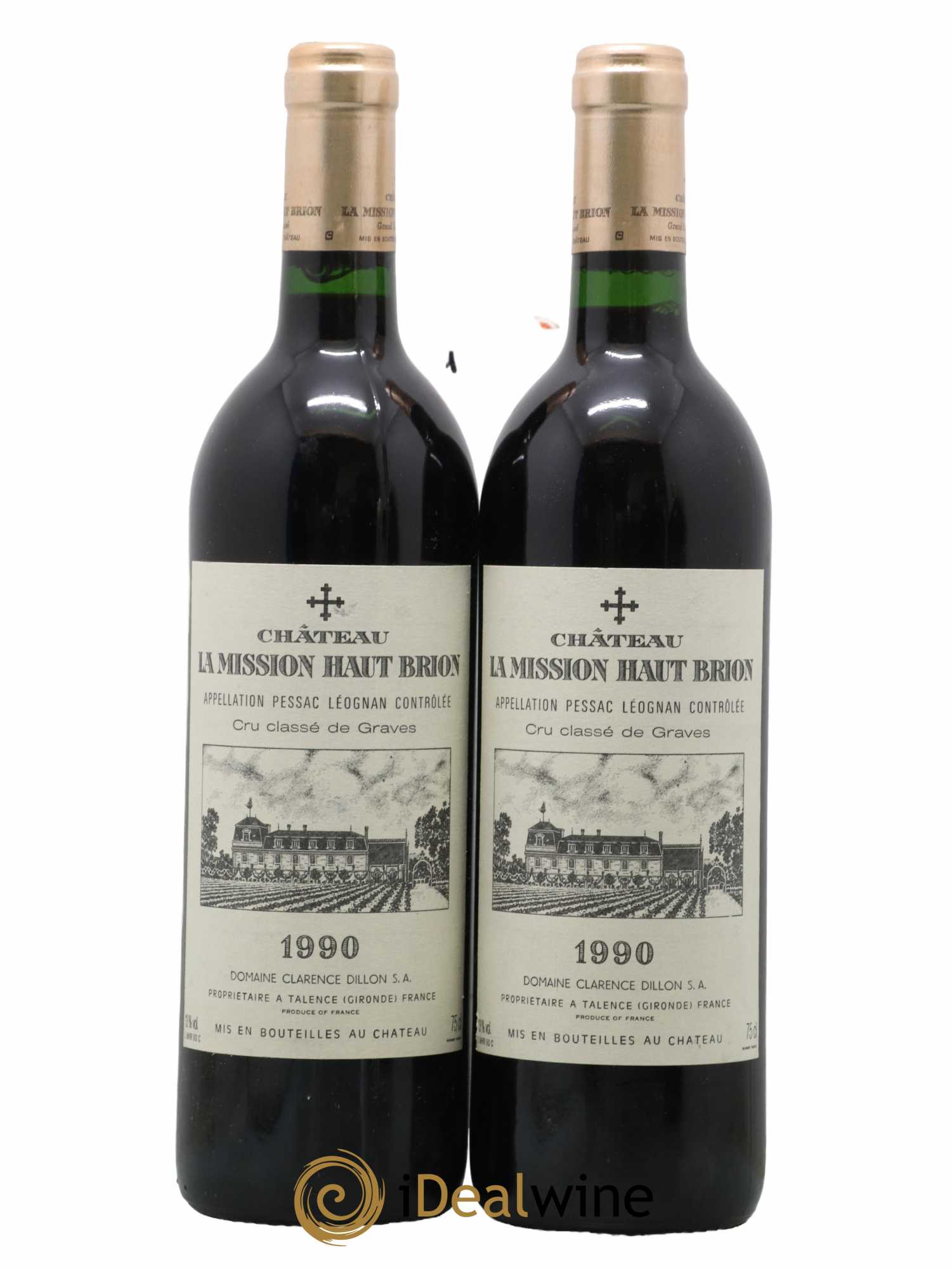 Château la Mission Haut-Brion Cru Classé de Graves 1990 - Lot de 2 bouteilles - 0