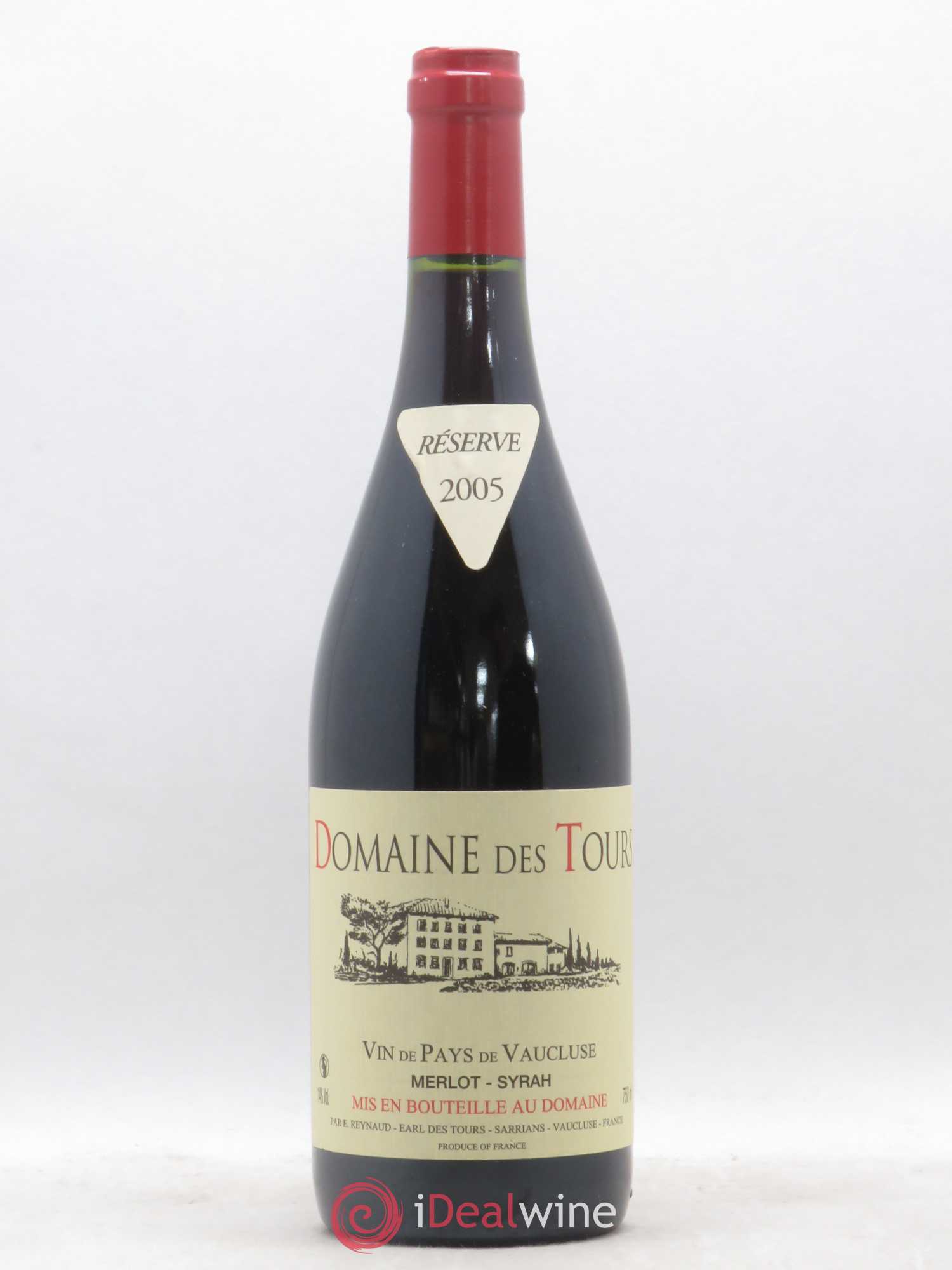 Vaucluse Domaine des Tours Merlot-Syrah Emmanuel Reynaud 2005 - Lot de 1 bouteille - 0