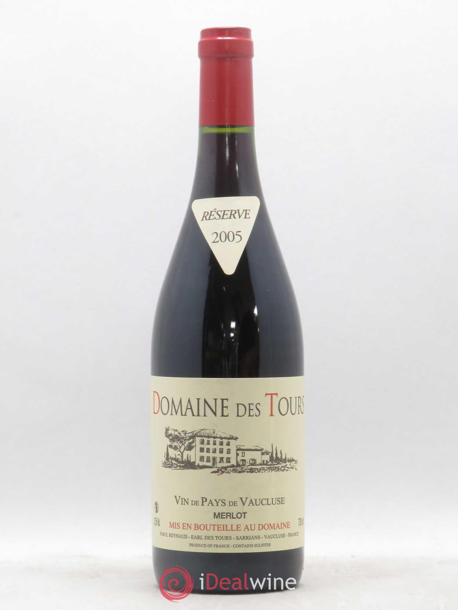 Vaucluse Domaine des Tours Merlot Emmanuel Reynaud 2005 - Lot de 1 bouteille - 0