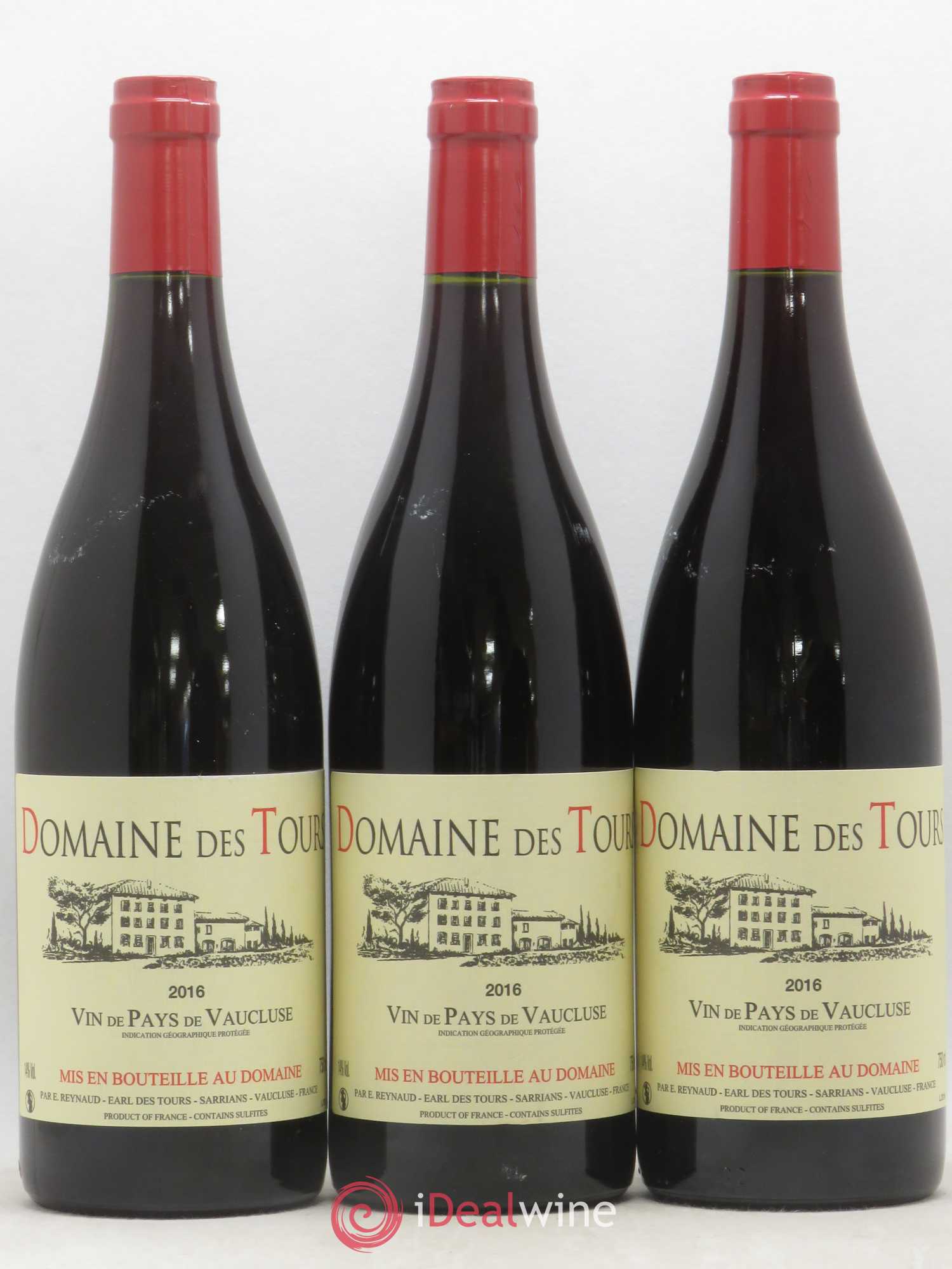 Vaucluse (Vin de Pays de Vaucluse) Domaine des Tours Emmanuel Reynaud 2016 - Lot de 3 bouteilles - 0