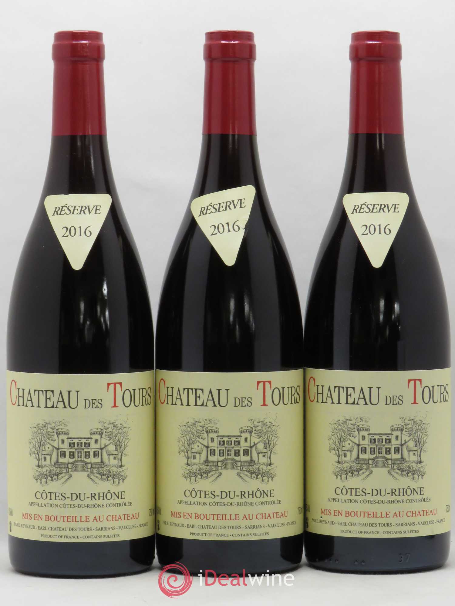 Côtes-du-Rhône Château des Tours Emmanuel Reynaud 2016 - Lot de 3 bouteilles - 0
