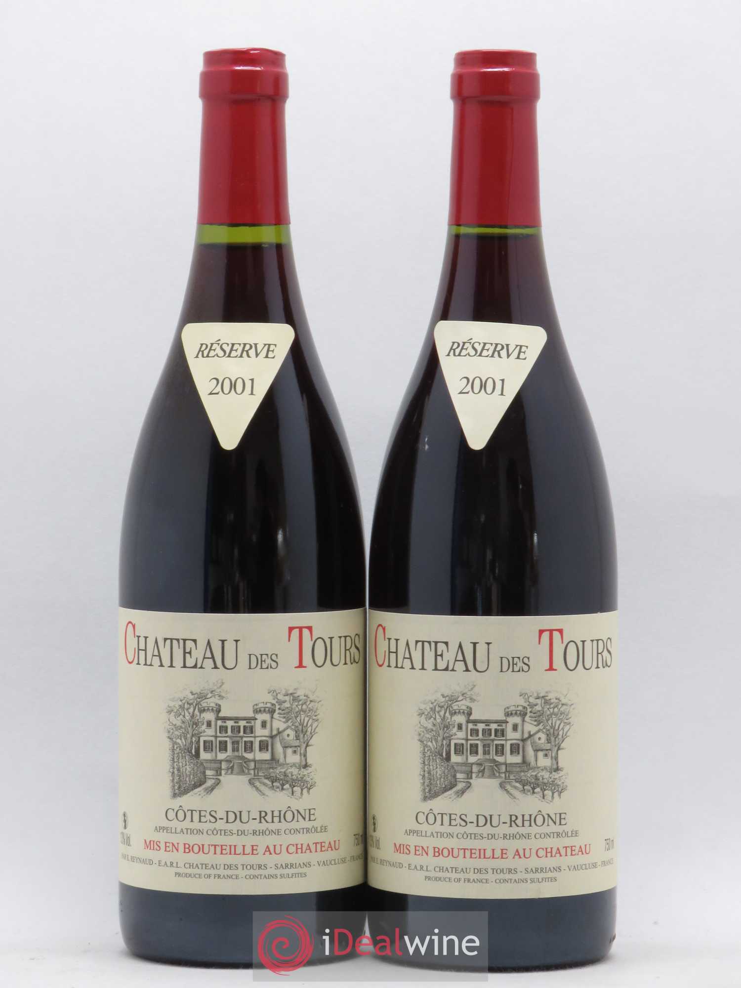 Côtes-du-Rhône Château des Tours Emmanuel Reynaud 2001 - Lot de 2 bouteilles - 0