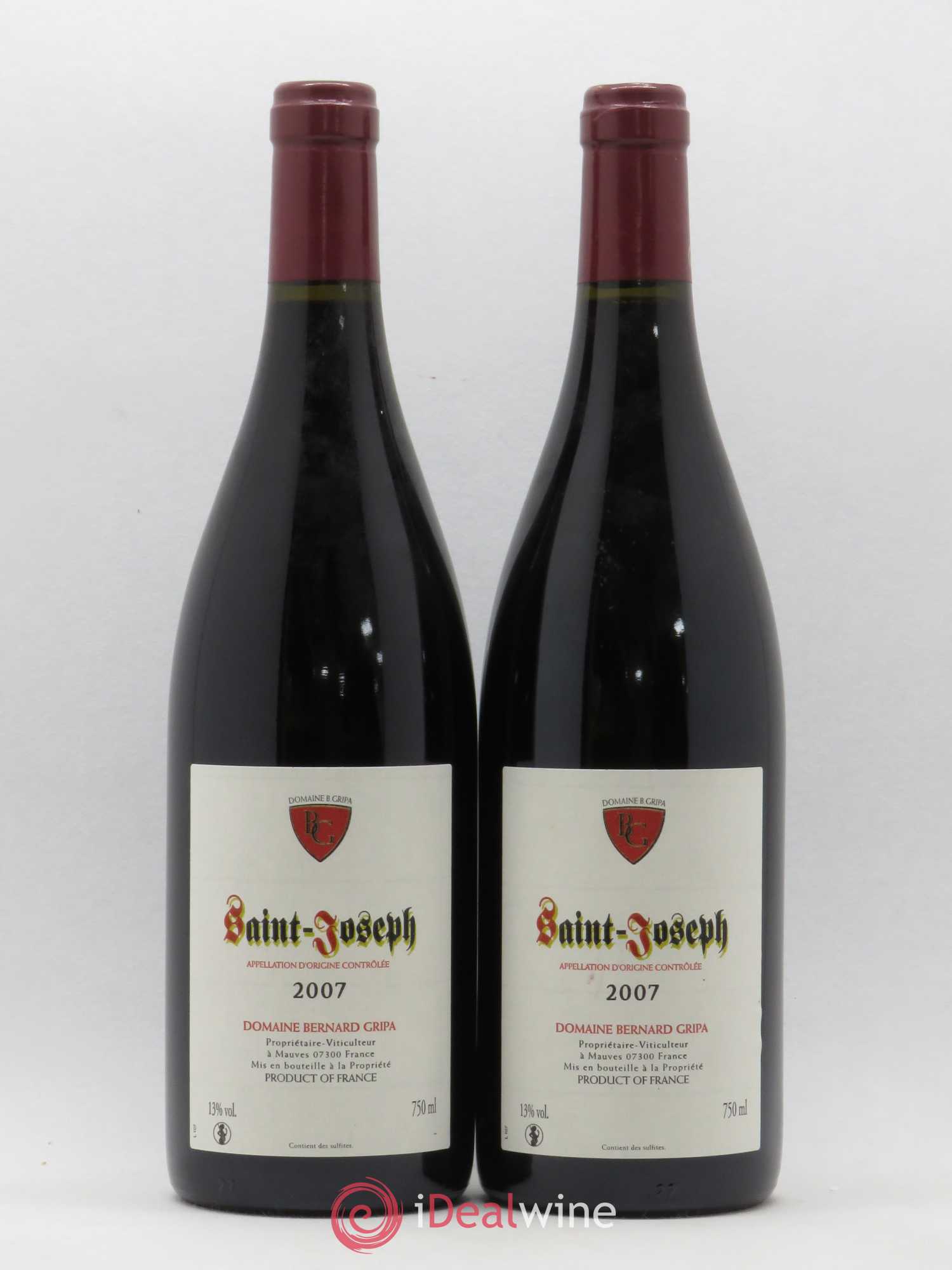Saint-Joseph Bernard Gripa (Domaine) 2007 - Lot de 2 bouteilles - 0