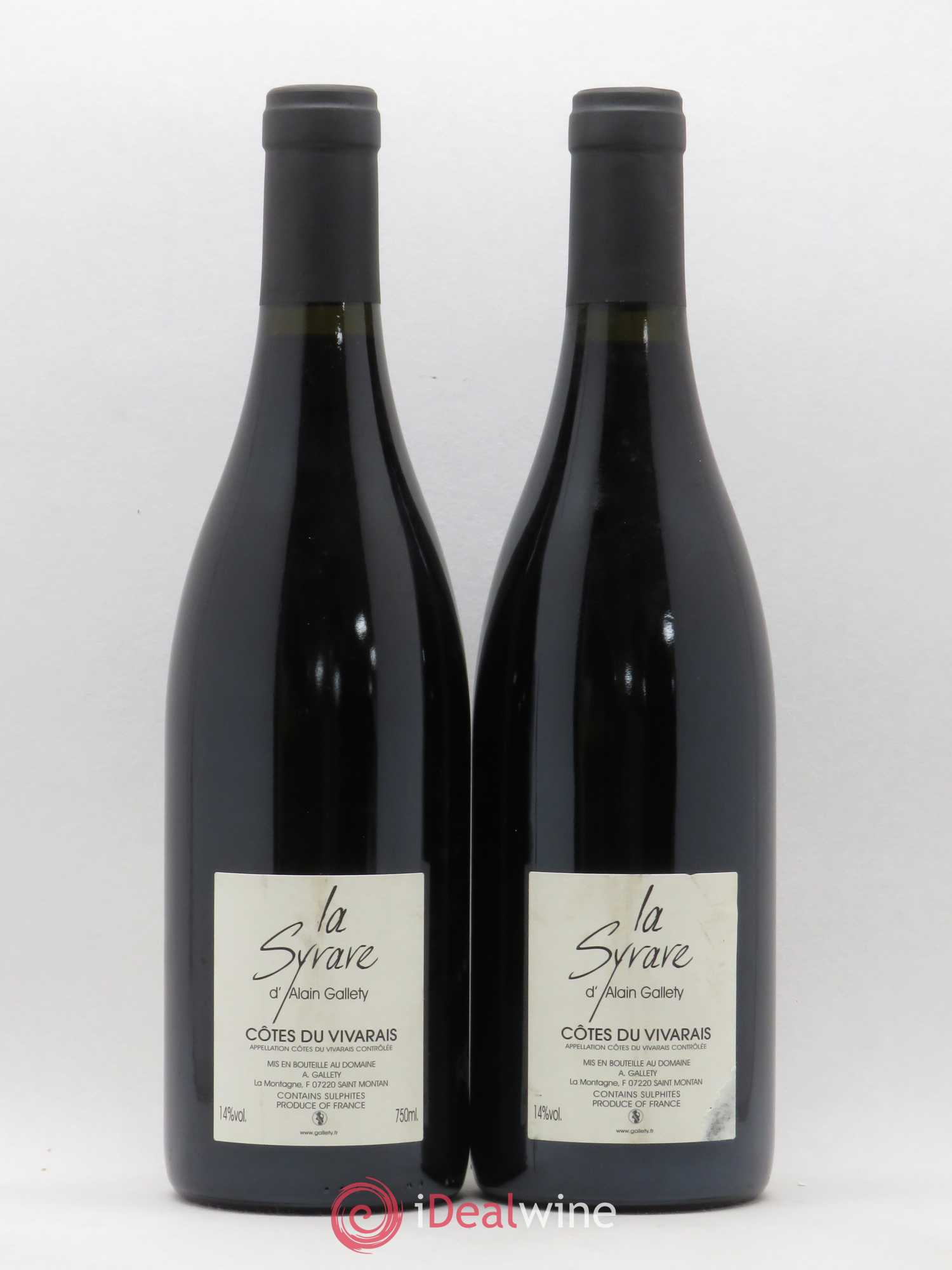 Côtes du Vivarais La Syrare Gallety (Domaine) 2008 - Lot de 2 bouteilles - 1