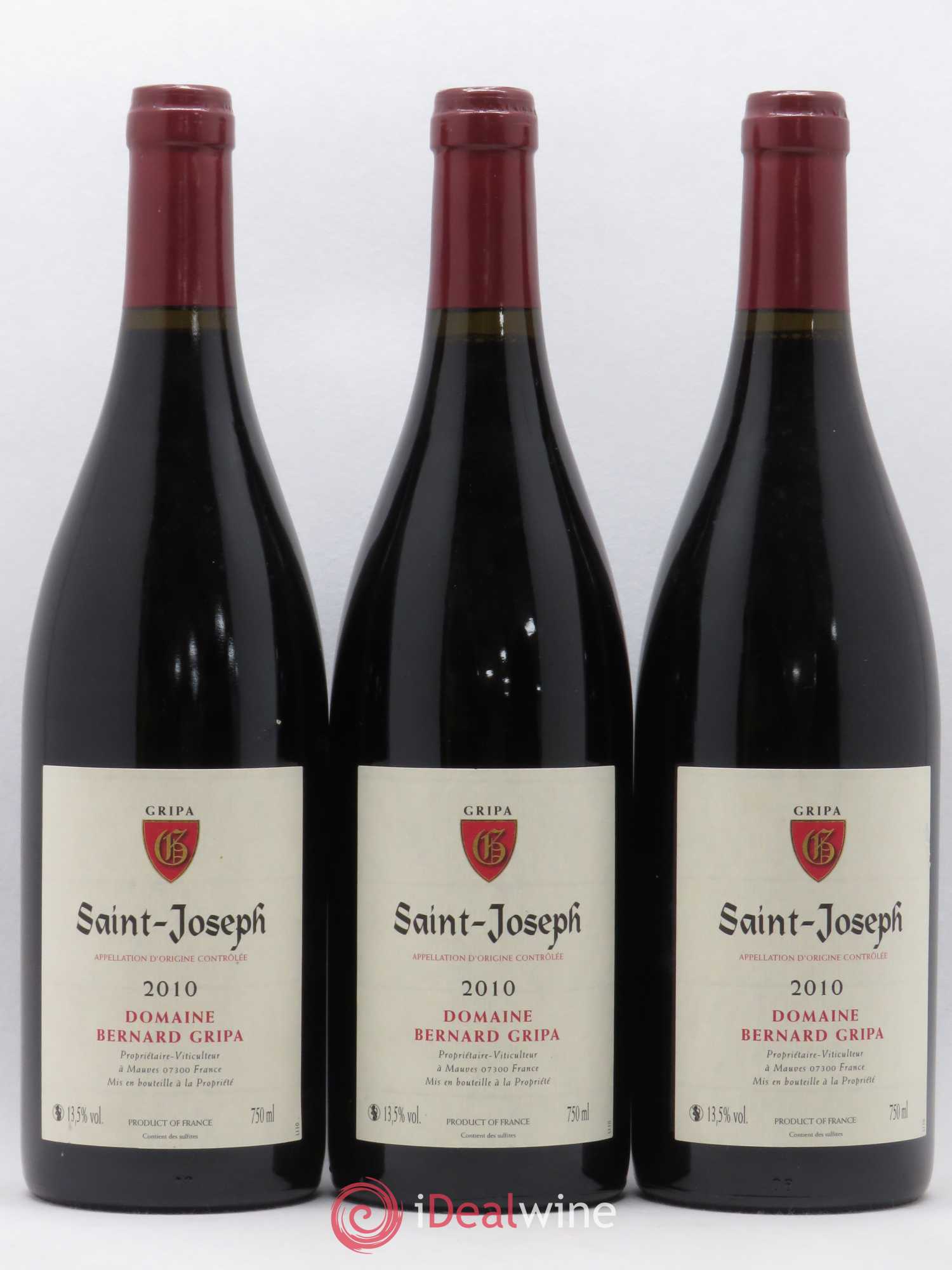 Saint-Joseph Bernard Gripa (Domaine) 2010 - Lot de 3 bouteilles - 0