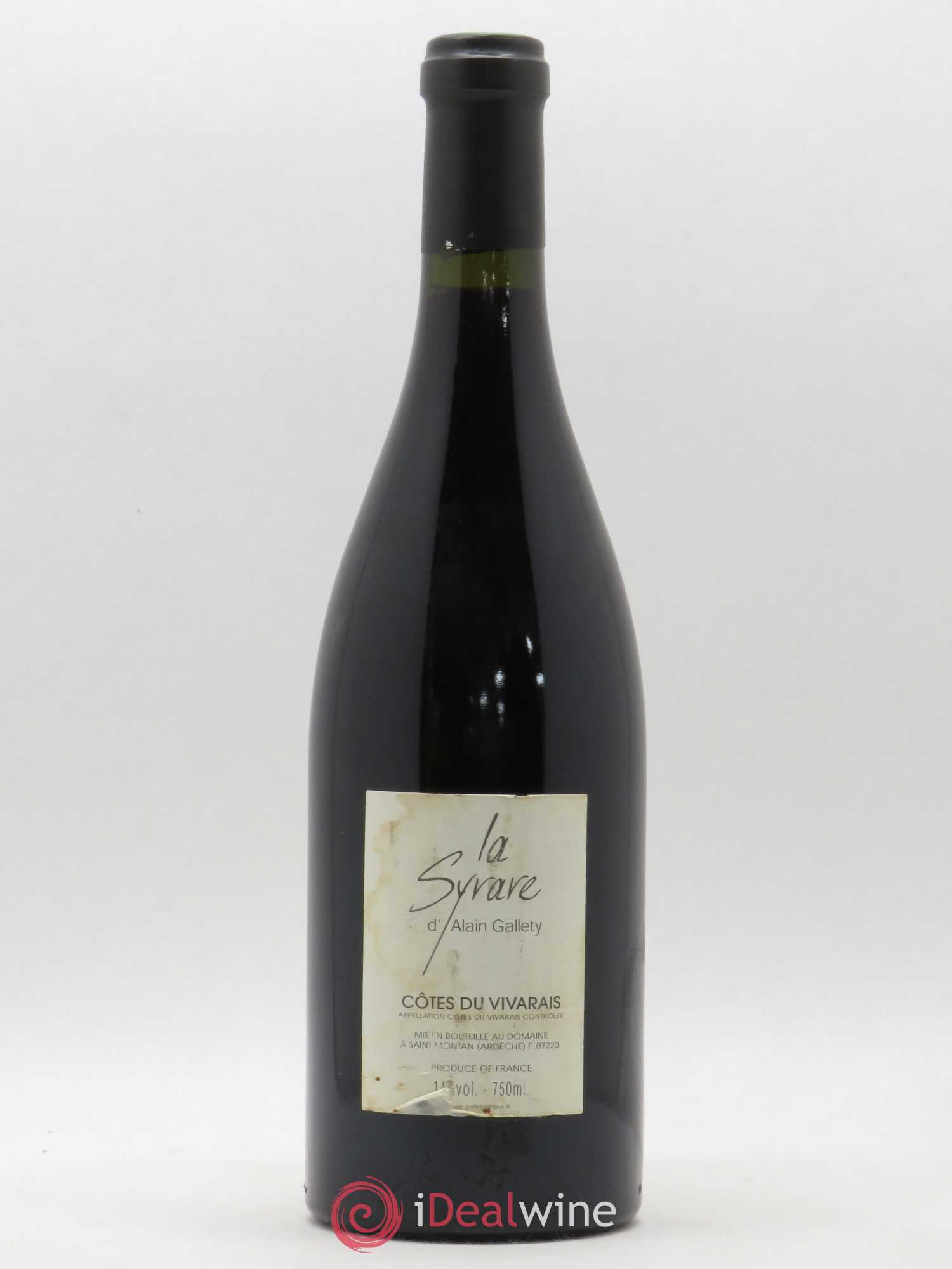 Côtes du Vivarais La Syrare Gallety (Domaine) 2001 - Lot de 1 bouteille - 1