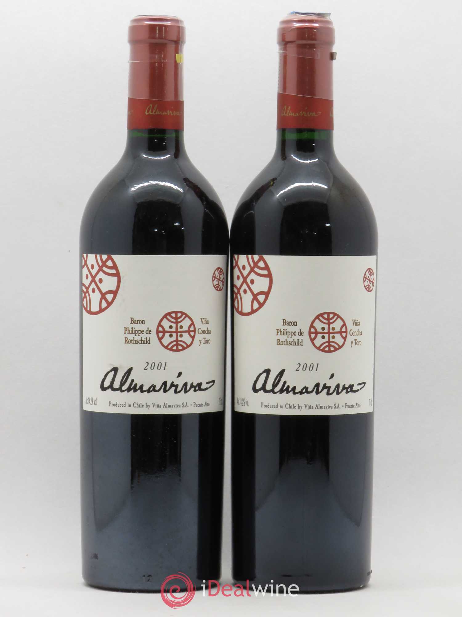 Chili Almaviva Baron P. de Rothschild Concha y Toro 2001 - Lot de 2 bouteilles - 0