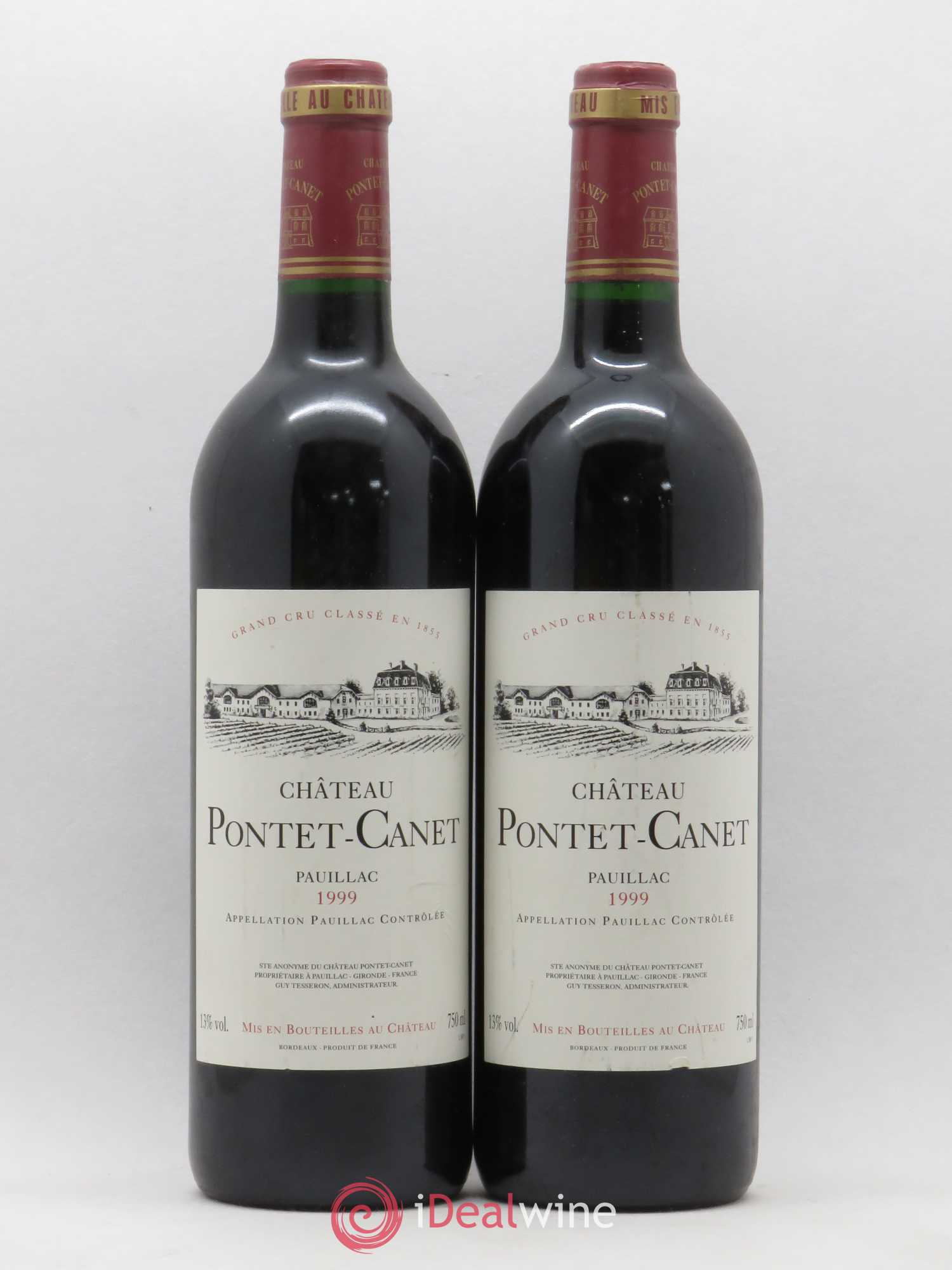 Château Pontet Canet 5ème Grand Cru Classé 1999 - Lot de 2 bouteilles - 0