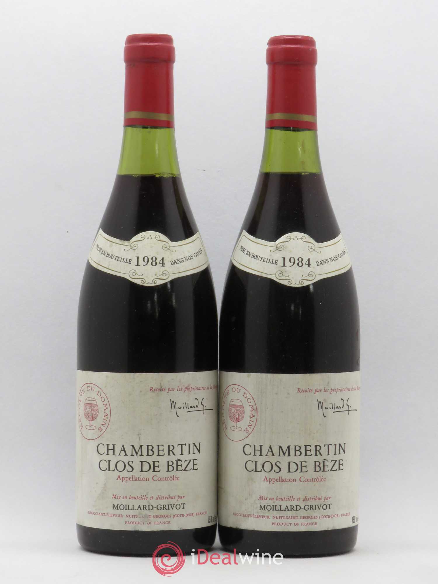 Chambertin Clos de Bèze Grand Cru Moillard-Grivot 1984 - Lot of 2 bottles - 0
