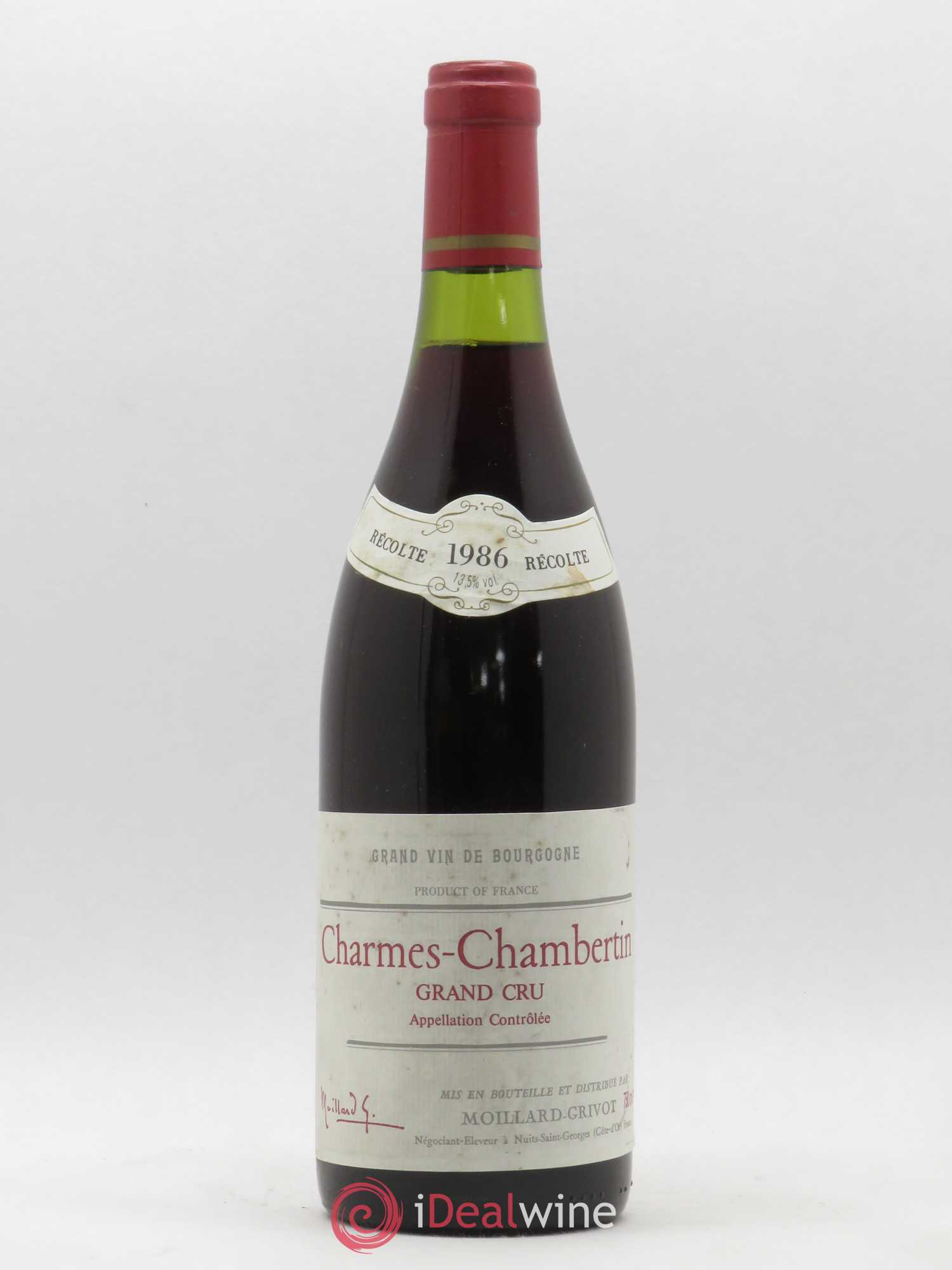 Charmes-Chambertin Grand Cru Moillard-Grivot 1986 - Lot de 1 bouteille - 0