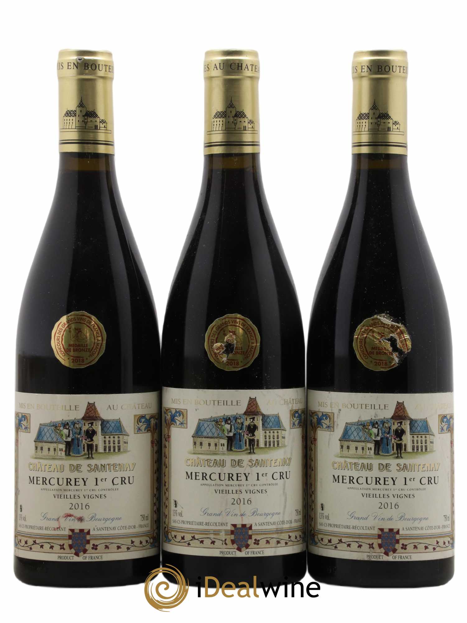 Mercurey 1er Cru Château de Santenay 2016 - Posten von 3 Flaschen - 0