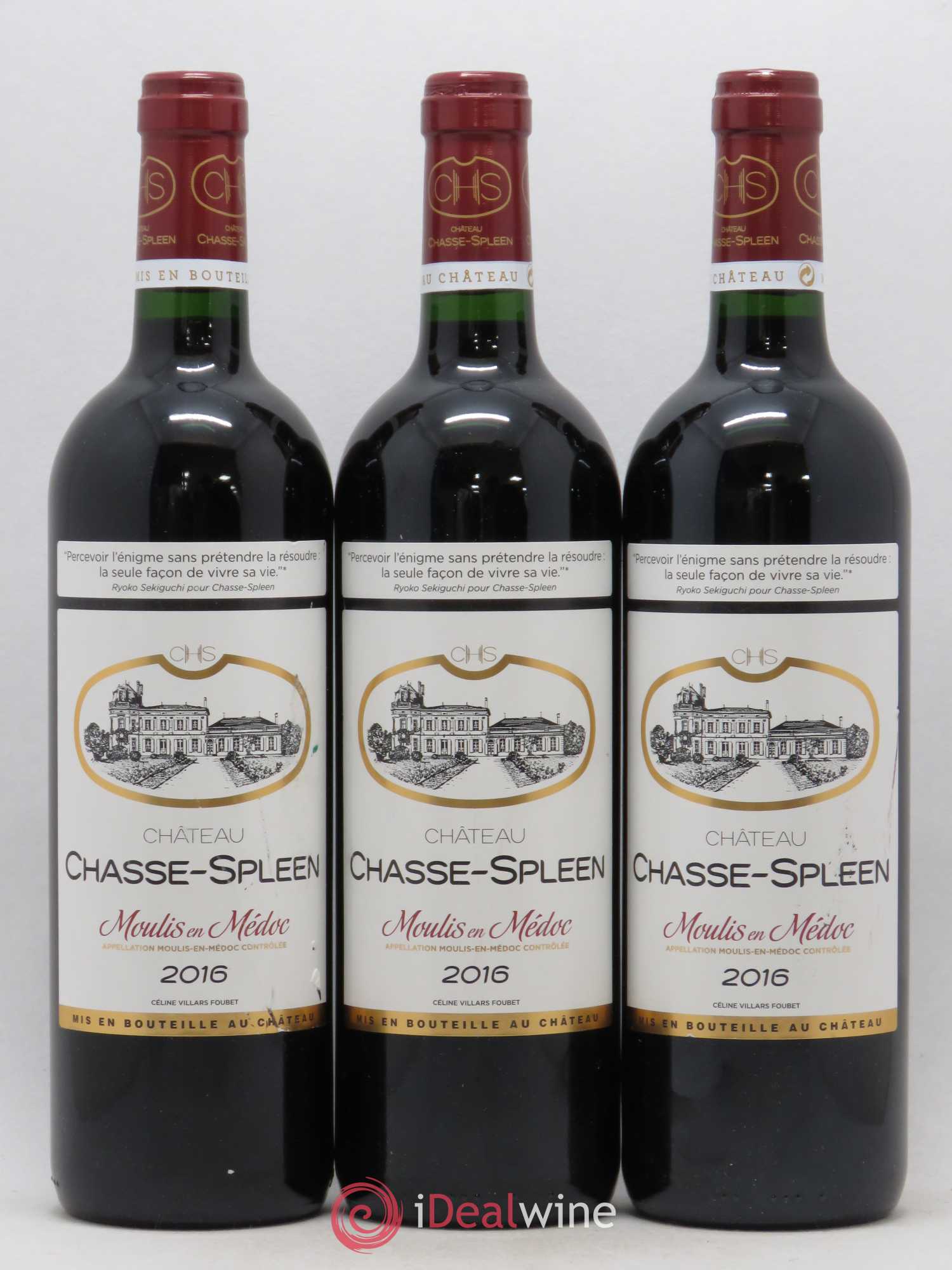 Château Chasse Spleen 2016 - Lot de 3 bouteilles - 0