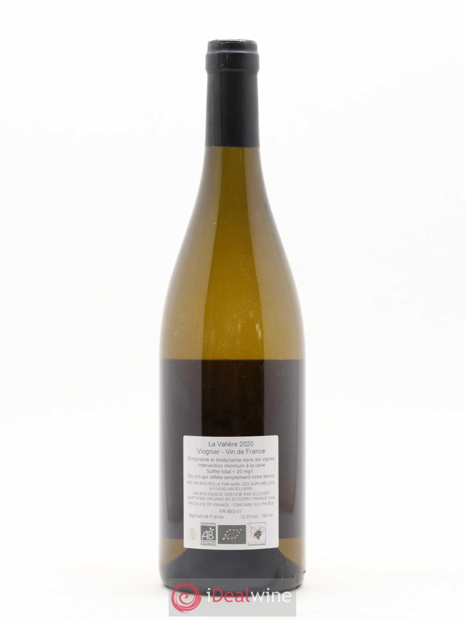 Vin de France Viognier La Valiere Mas Des Agrunelles 2020 - Lot de 1 bouteille - 1