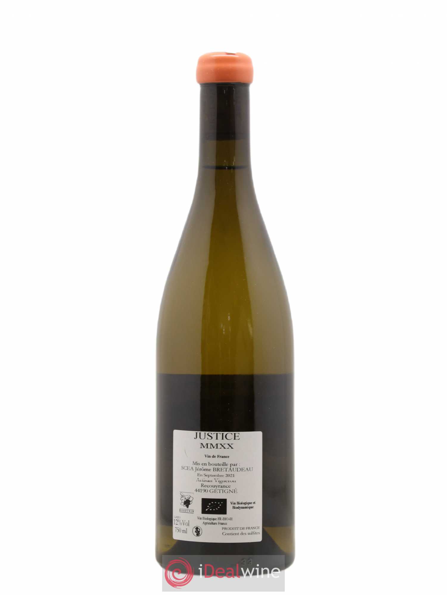 Vin de France La Justice Jérôme Bretaudeau - Domaine de Bellevue 2020 - Lot de 1 bouteille - 1