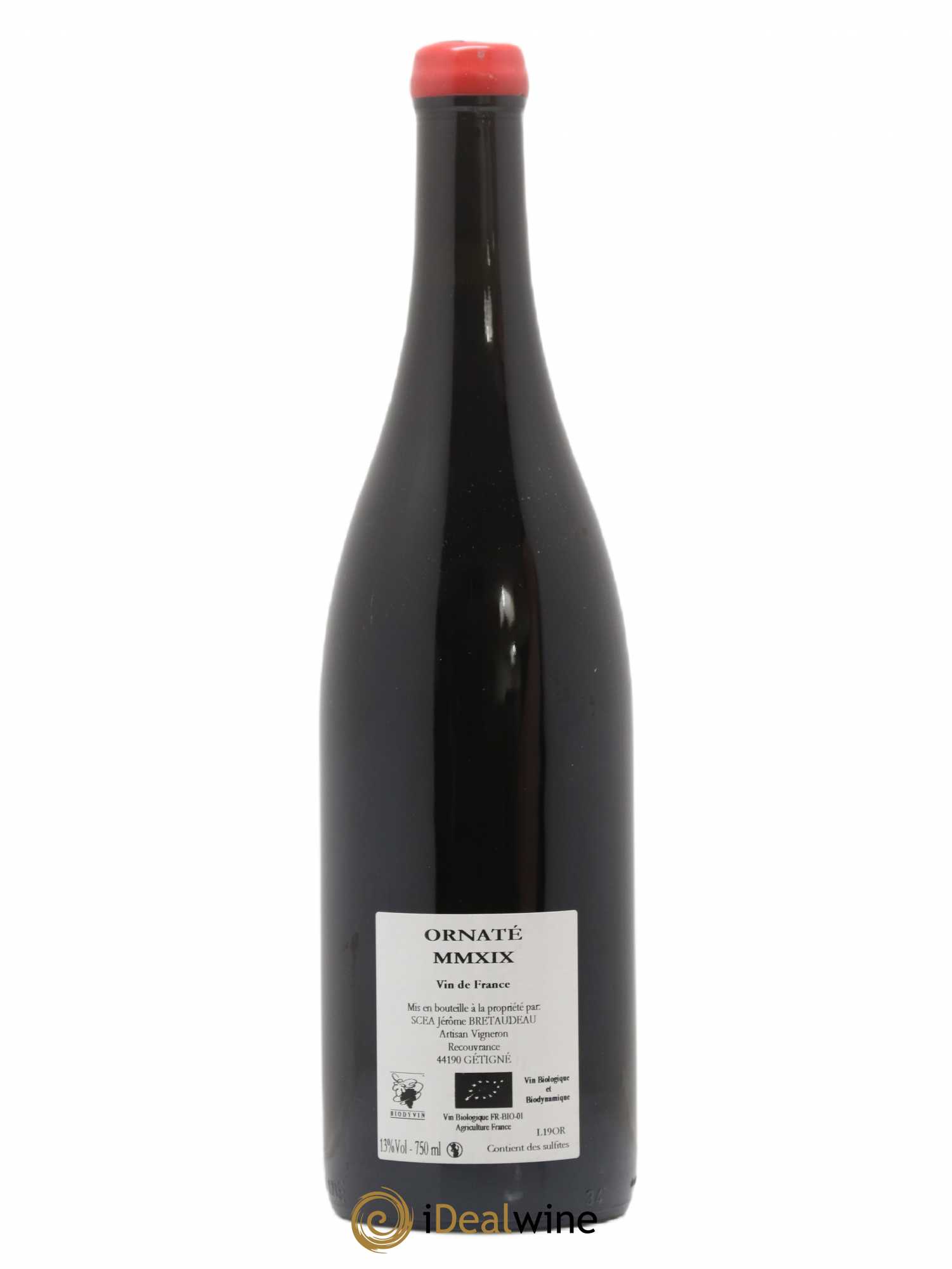 Vin de France Merlot Ornaté Jérôme Bretaudeau - Domaine de Bellevue 2019 - Lot de 1 bouteille - 1