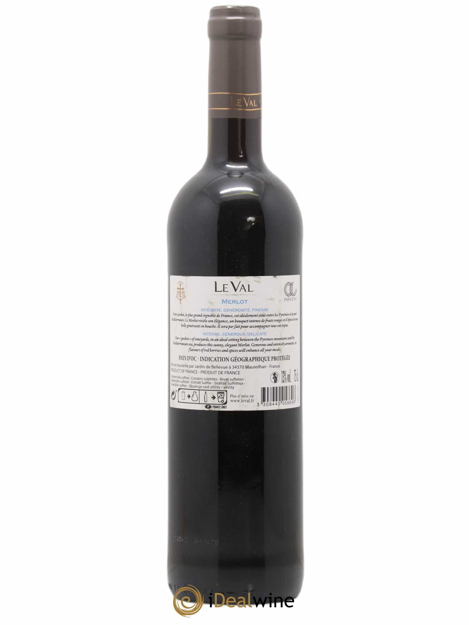 IGP Pays d'Oc (Vin de Pays d'Oc) Le Val Merlot (sans prix de réserve) 2019 - Posten von 1 Flasche - 1