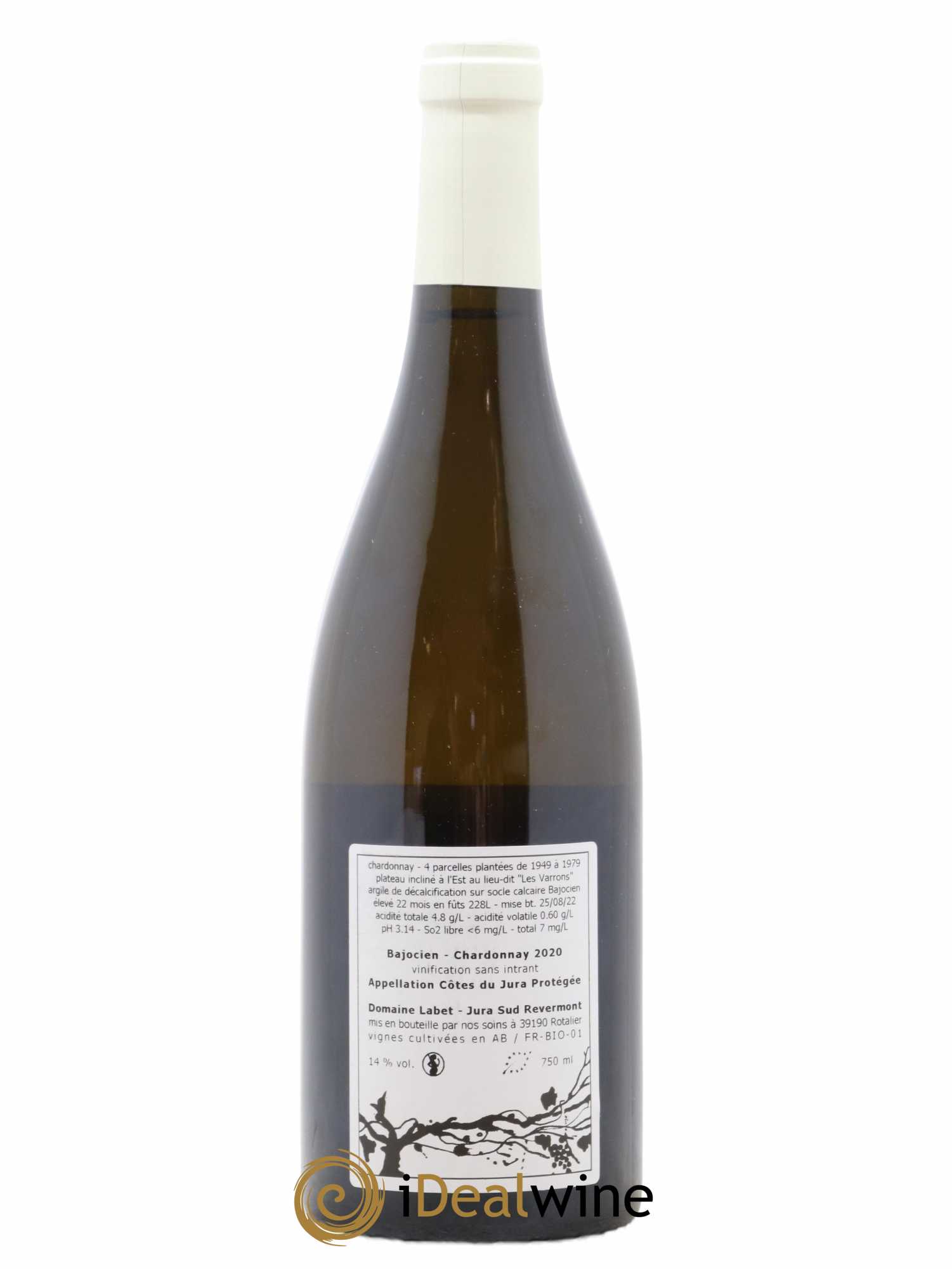 Côtes du Jura Chardonnay Bajocien Romain - Julien - Charline Labet 2020 - Lot de 1 bouteille - 1