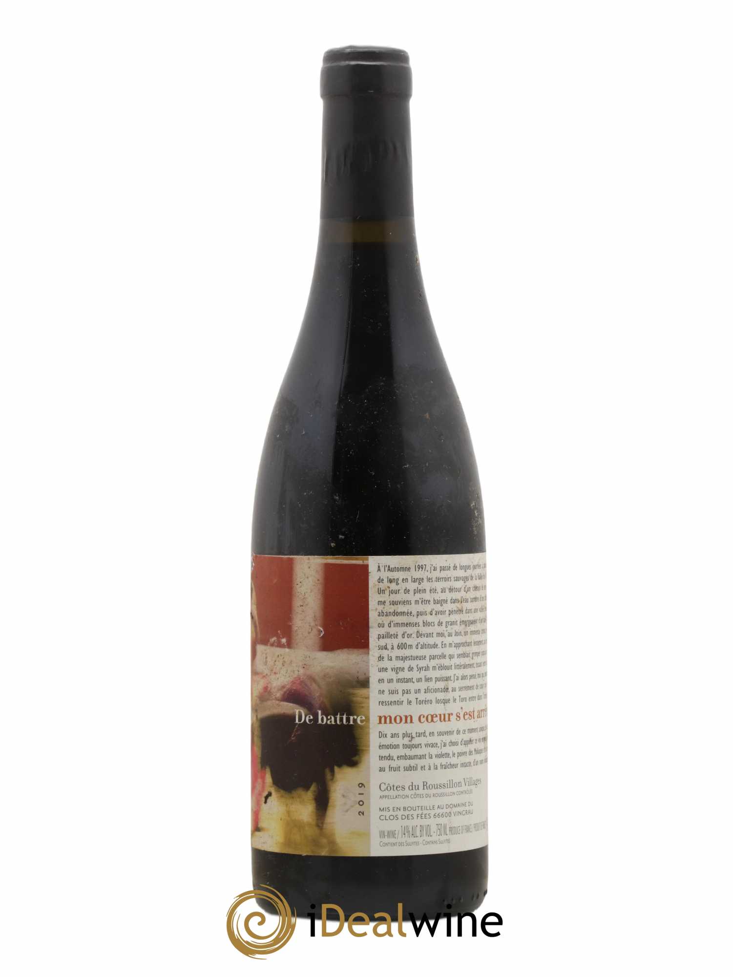 Côtes Catalanes (Anciennement Côtes du Roussillon) Clos des Fées De battre mon coeur s'est arrêté Hervé Bizeul 2019 - Lot of 1 bottle - 0