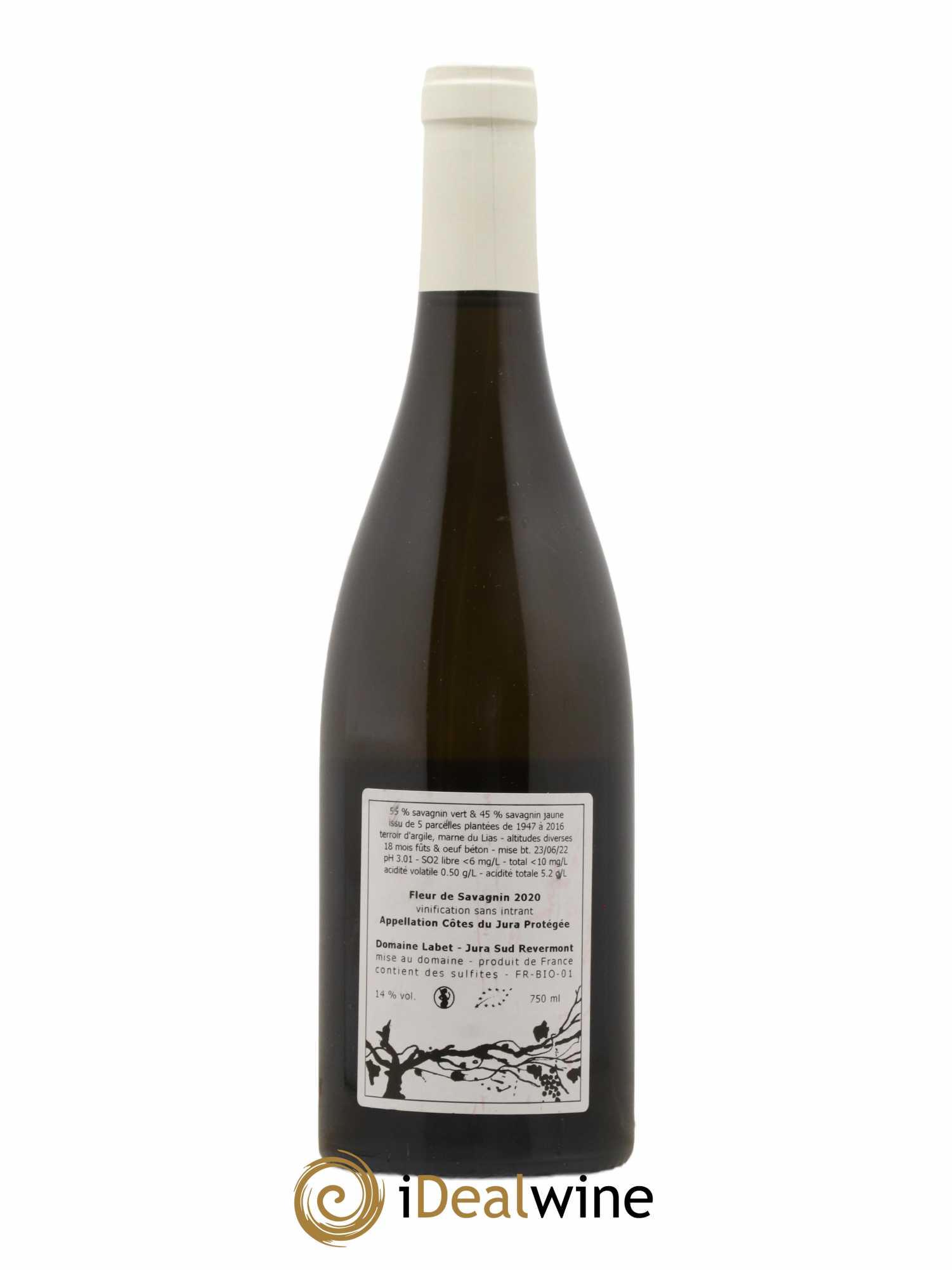 Côtes du Jura Fleur de Savagnin Romain - Julien - Charline Labet 2020 - Lot de 1 bouteille - 1