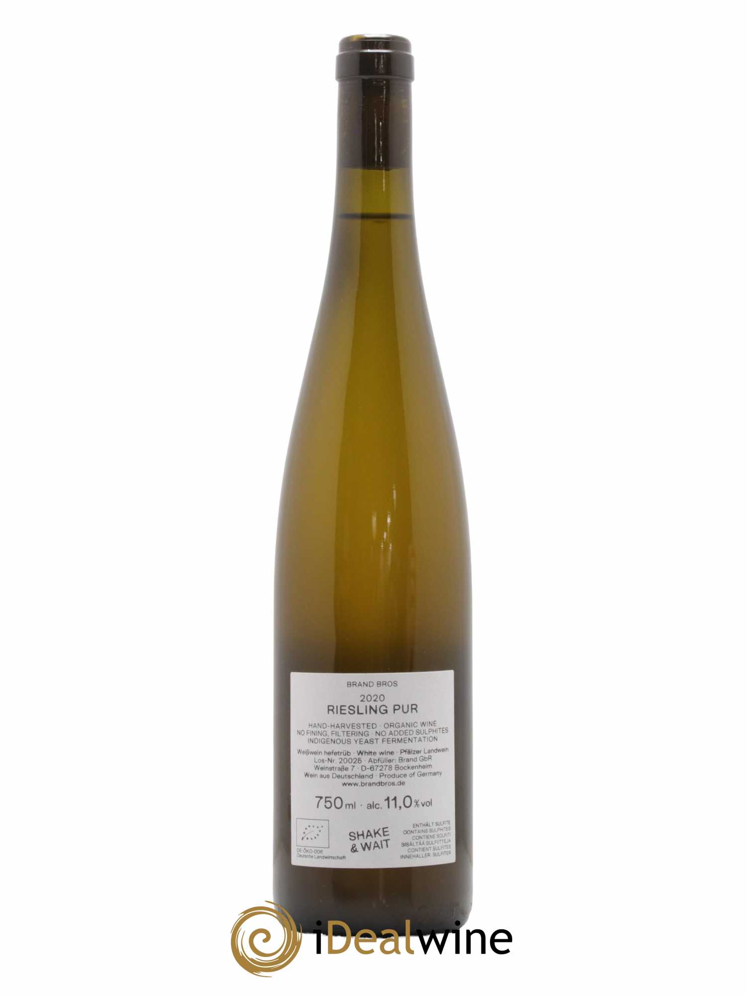 Allemagne Pfalz Riesling Pur Brand Bros 2020 - Lot de 1 bouteille - 1
