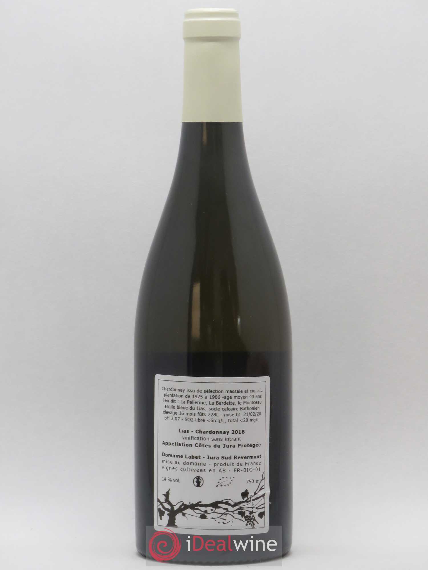Côtes du Jura Chardonnay Lias Romain - Julien - Charline Labet 2018 - Lot de 1 bouteille - 1