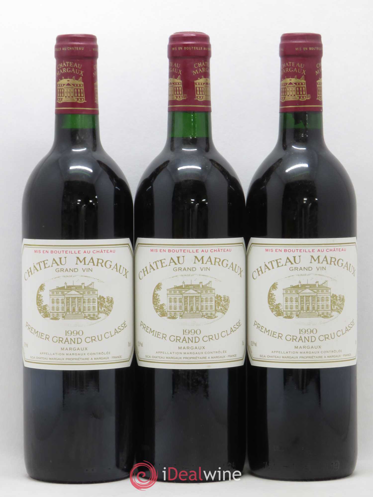 Château Margaux 1er Grand Cru Classé 1990 - Lot de 3 bouteilles - 0