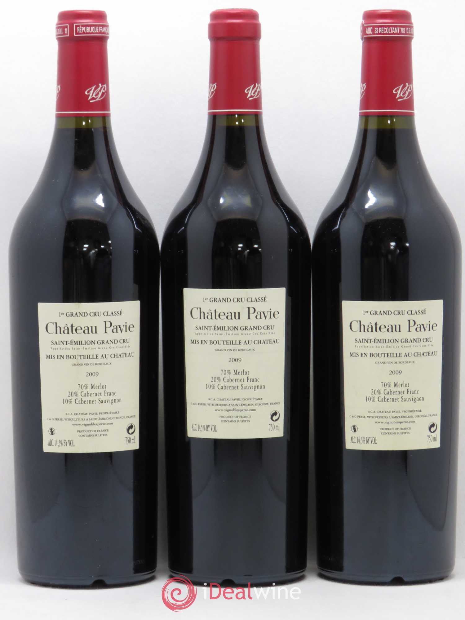 Château Pavie 1er Grand Cru Classé A 2009 - Lot de 3 bouteilles - 1