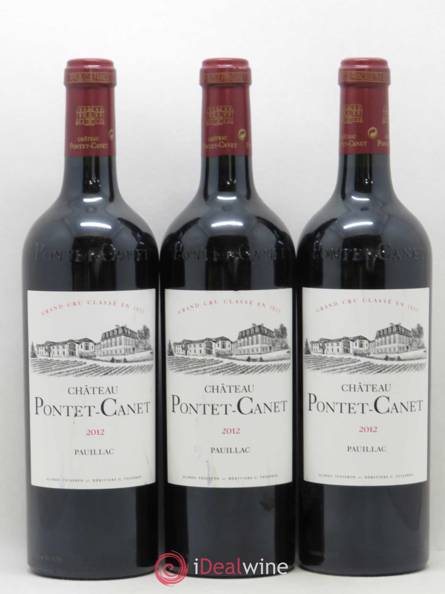 Château Pontet Canet 5ème Grand Cru Classé 2012 - Lot de 3 bouteilles - 0