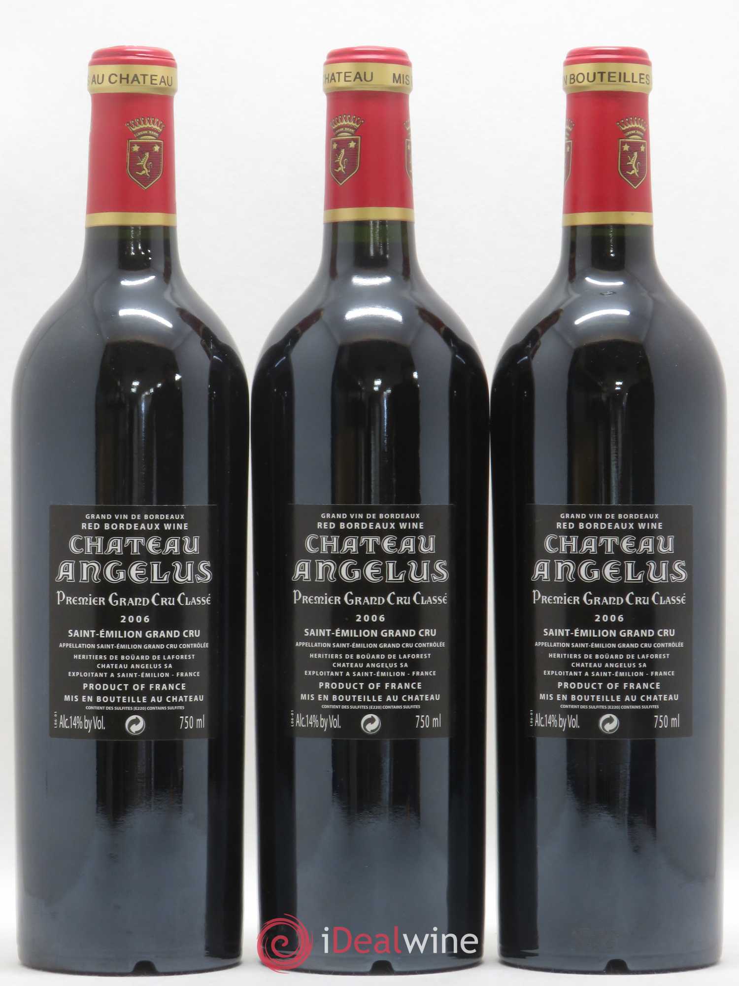Château Angélus 1er Grand Cru Classé A 2006 - Lot de 3 bouteilles - 1