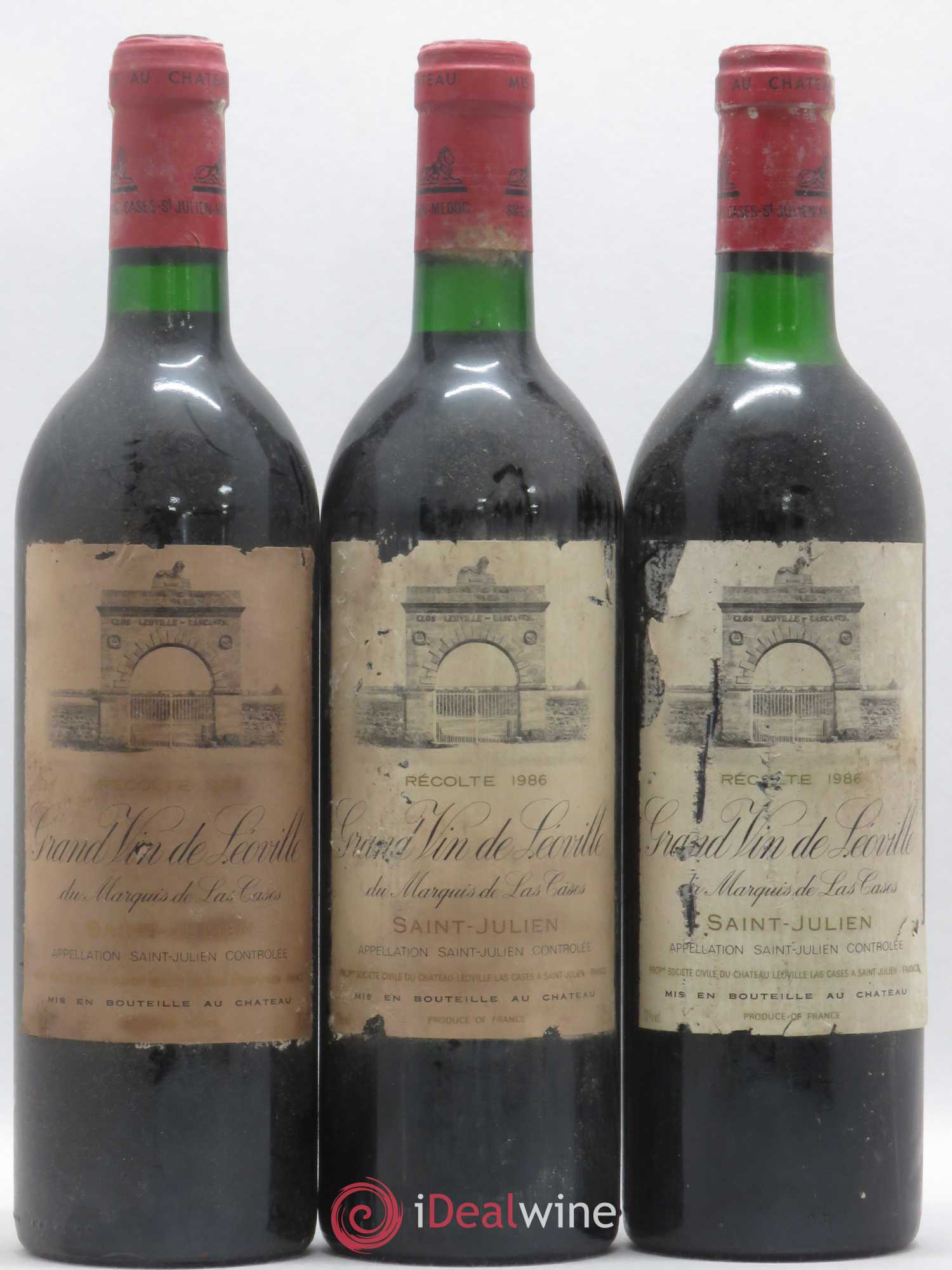 Château Léoville Las Cases 2ème Grand Cru Classé SPLIT 1986 - Lot de 3 bouteilles - 0