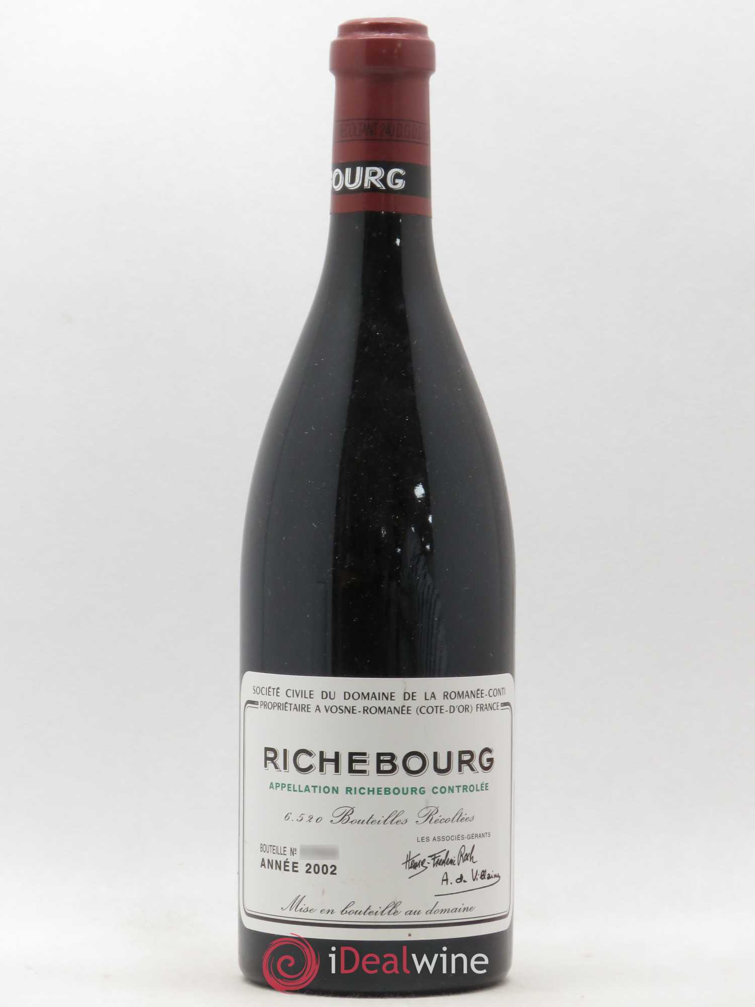 Richebourg Grand Cru Domaine de la Romanée-Conti 2002 - Lot de 1 bouteille - 0