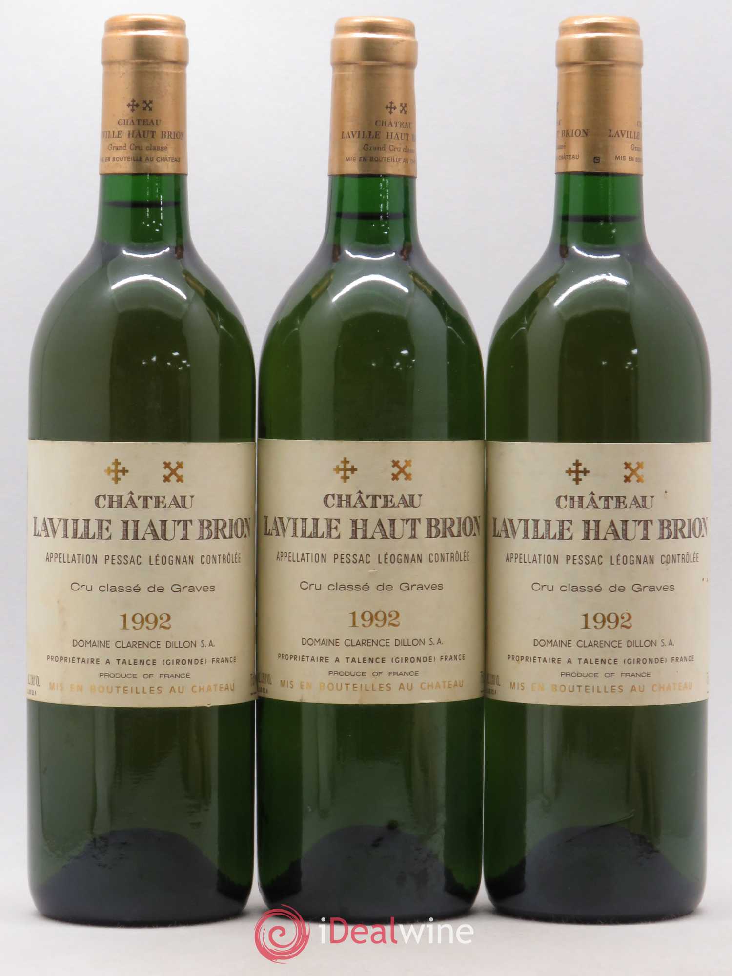 Château Laville Haut-Brion Cru Classé de Graves 1992 - Lot de 3 bouteilles - 0