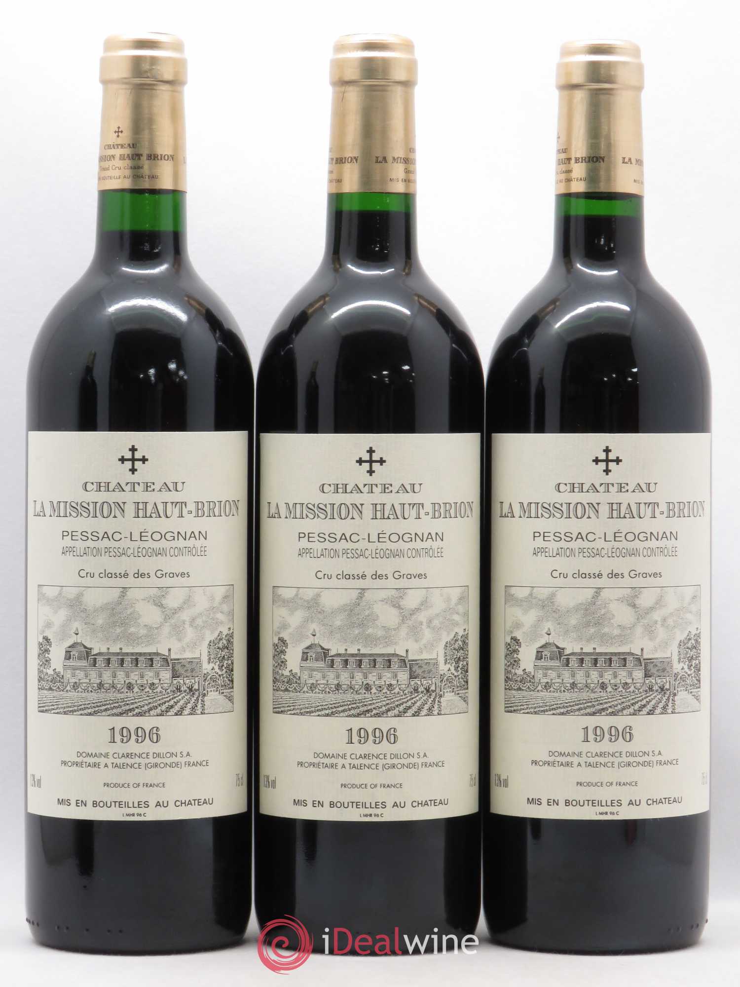 Château la Mission Haut-Brion Cru Classé de Graves 1996 - Lot de 12 bouteilles - 1
